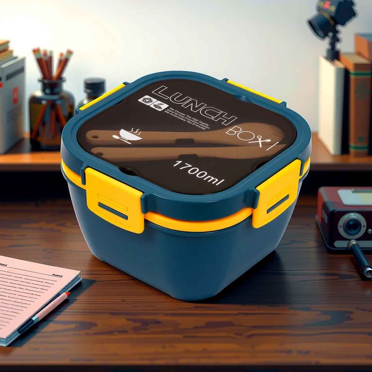 Eazy Kids 1.7L Blue Lunch Box Unisex, 3-4 Years