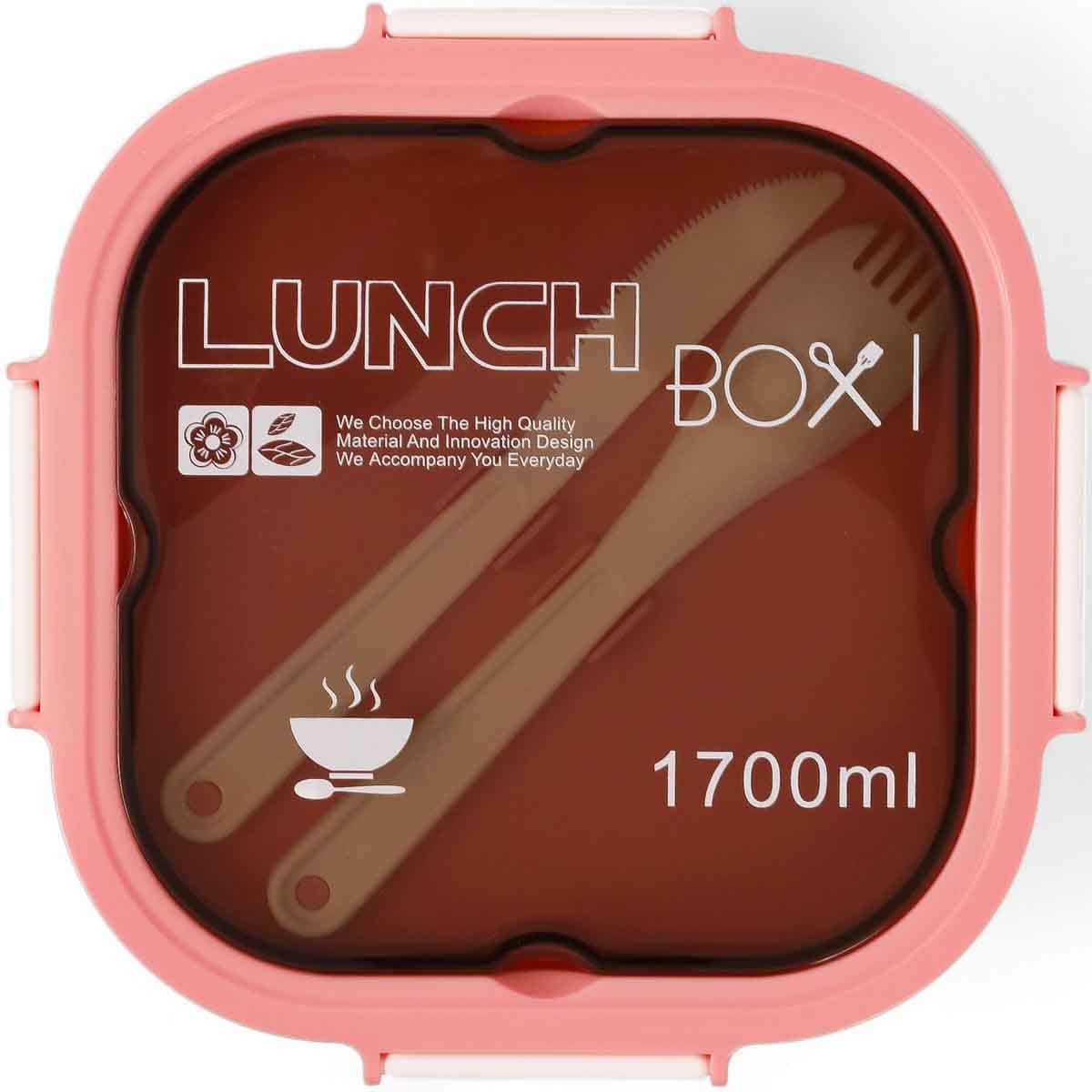Eazy Kids 1.7L Pink Lunch Box Unisex, 3-4 Years