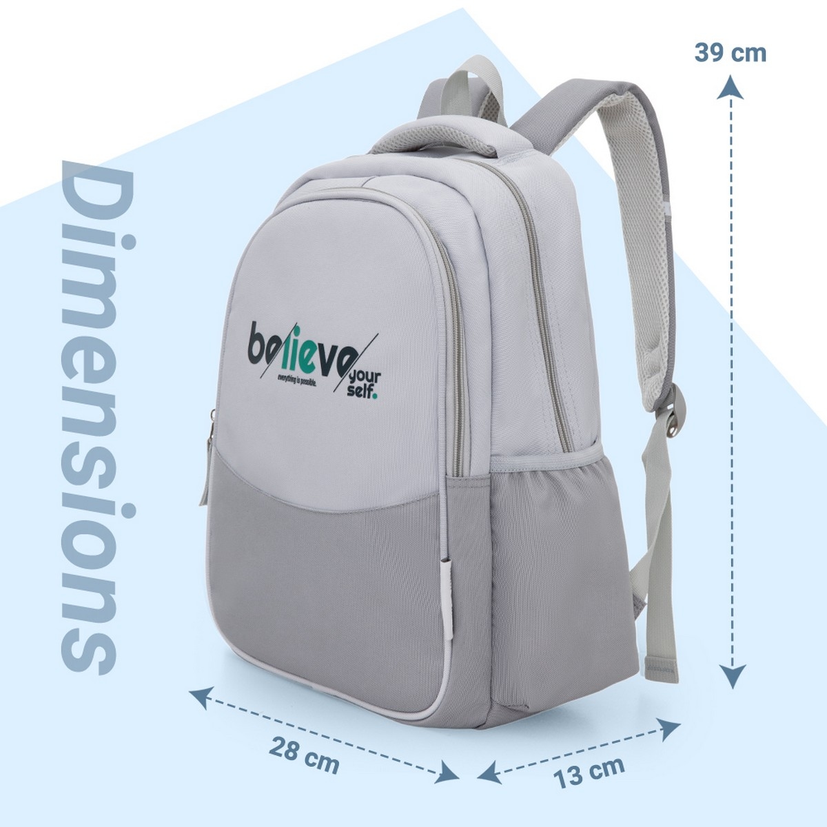 Eazy Kids 15.3” Believe Yourself Lightweight School Backpack