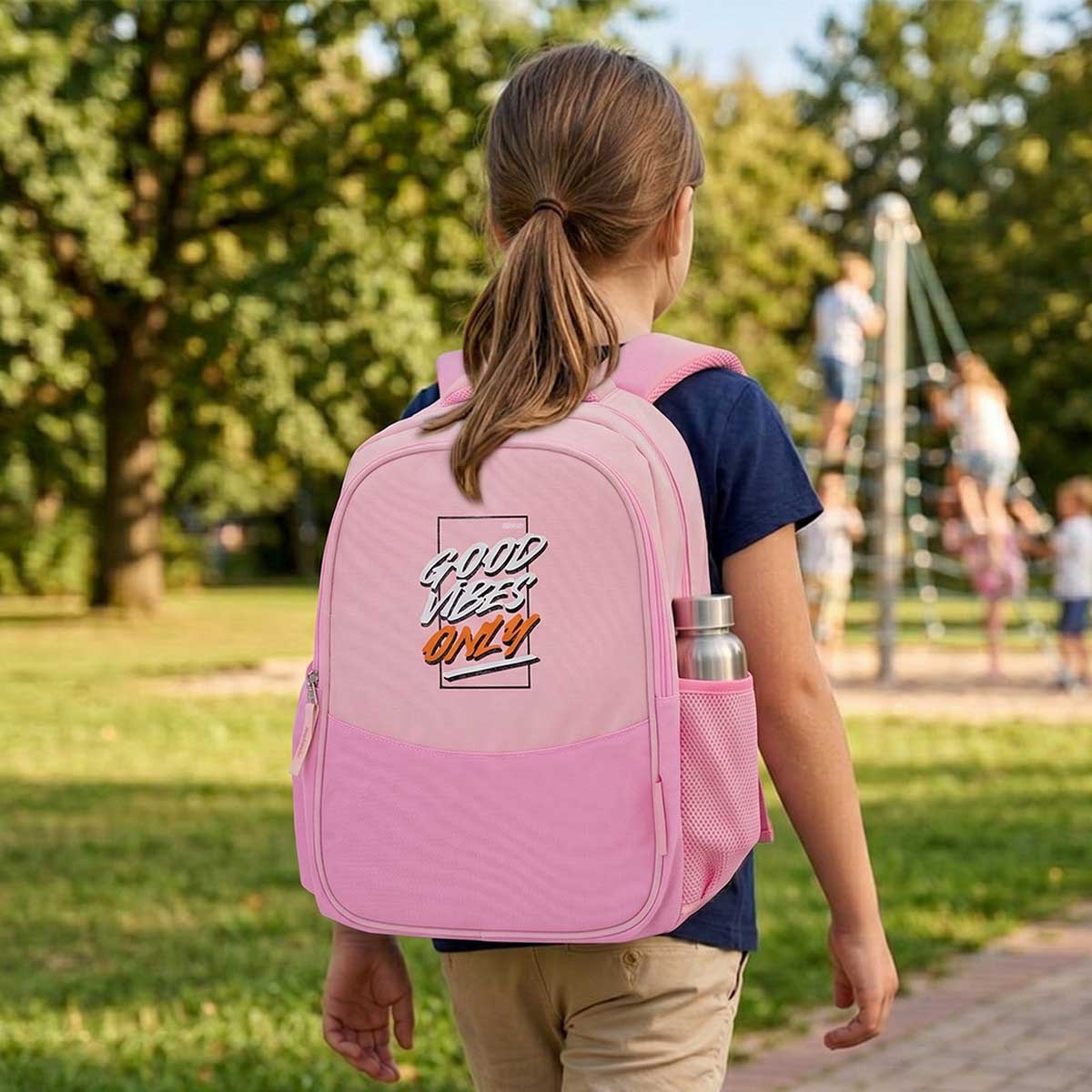 Eazy Kids 15.3” Good Vibes Only Lightweight School Backpack