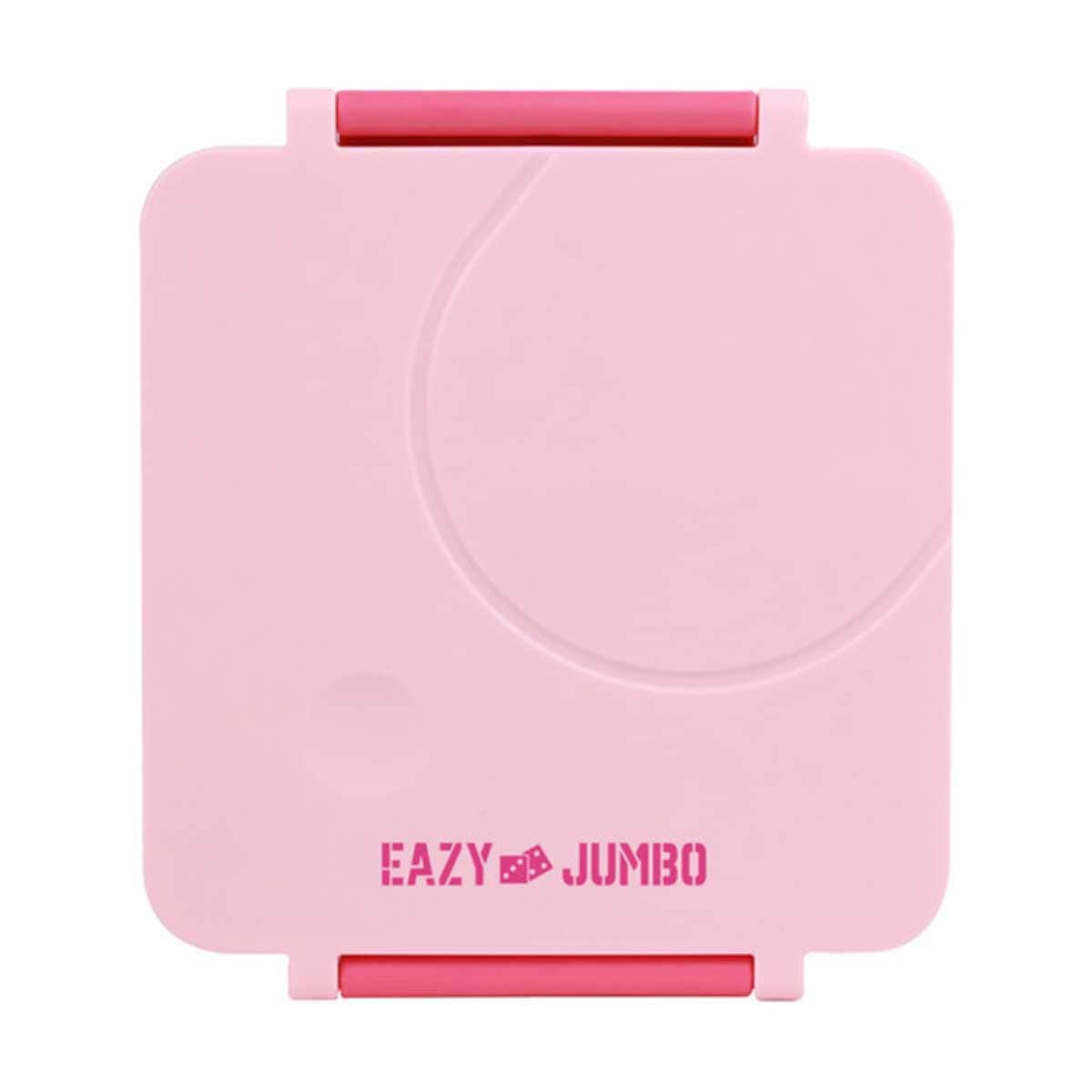 Eazy Kids 1600ml 3/4 Convertible Jumbo Bento Lunch Box with 290ml Leakproof SS Gravy Bowl, Spoon & Fork Set with Pouch