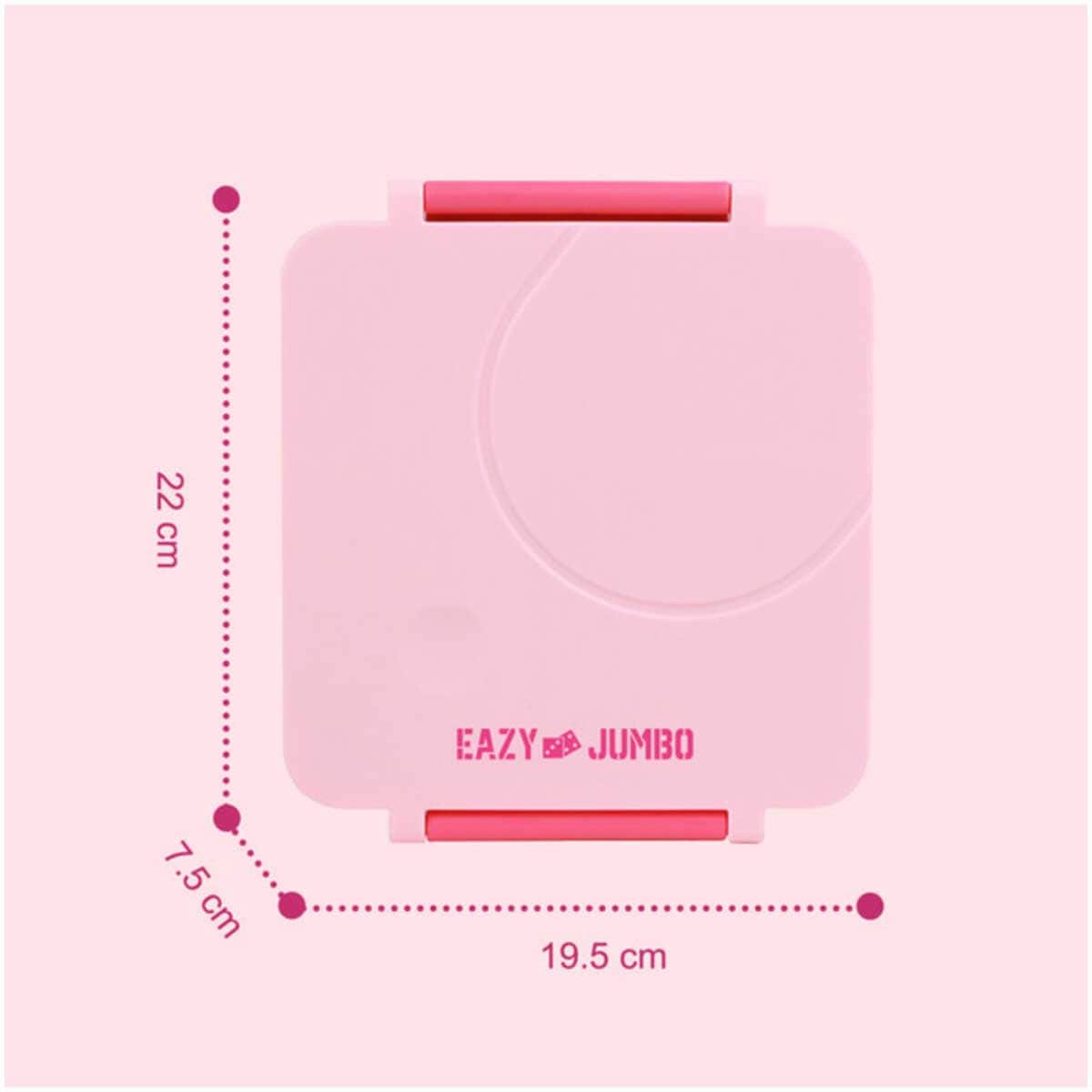 Eazy Kids 1600ml 3/4 Convertible Jumbo Bento Lunch Box with 290ml Leakproof SS Gravy Bowl, Spoon & Fork Set with Pouch