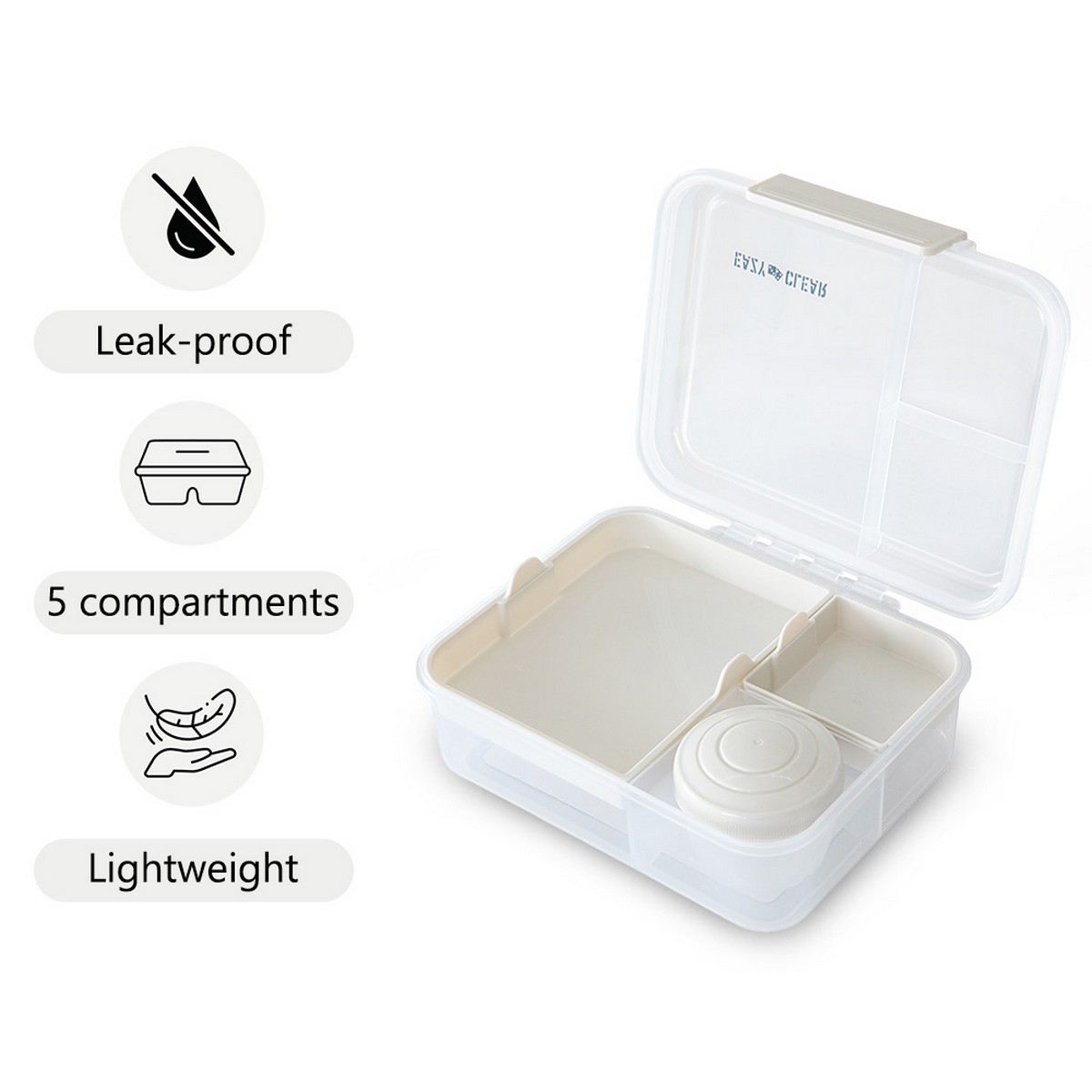 Eazy Kids 1650ml 3/4/5 Compartment Convertible Bento LunchBox with 150ml Gravy Bowl