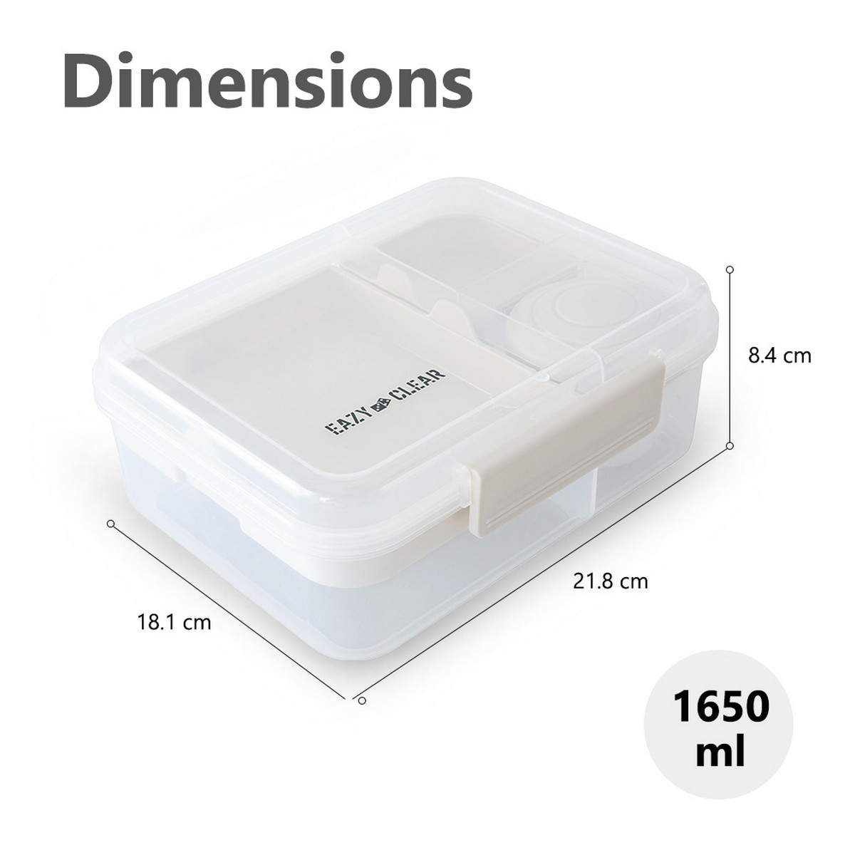 Eazy Kids 1650ml 3/4/5 Compartment Convertible Bento LunchBox with 150ml Gravy Bowl