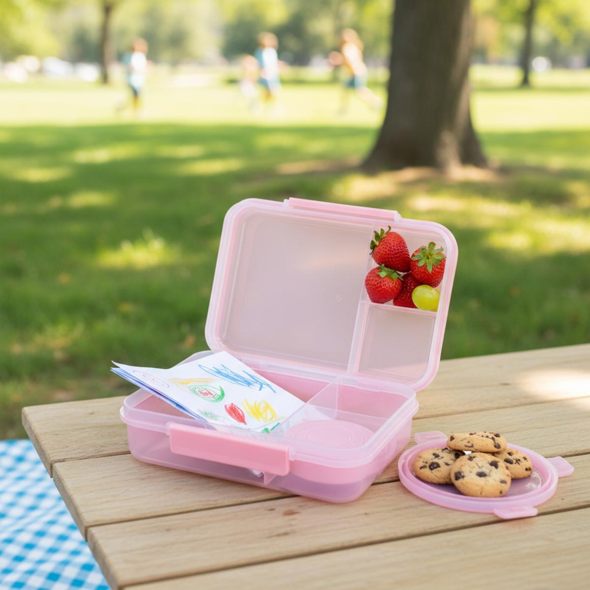 إيزي كيدز علبة غداء بنتو قابلة للتحويل بـ3/4/5 أقسام سعة 1650 مل مع وعاء صوص 150 مل