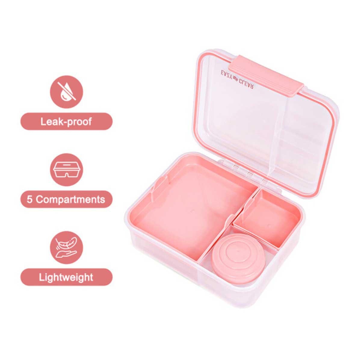 إيزي كيدز علبة غداء بنتو قابلة للتحويل بـ3/4/5 أقسام سعة 1650 مل مع وعاء صوص 150 مل