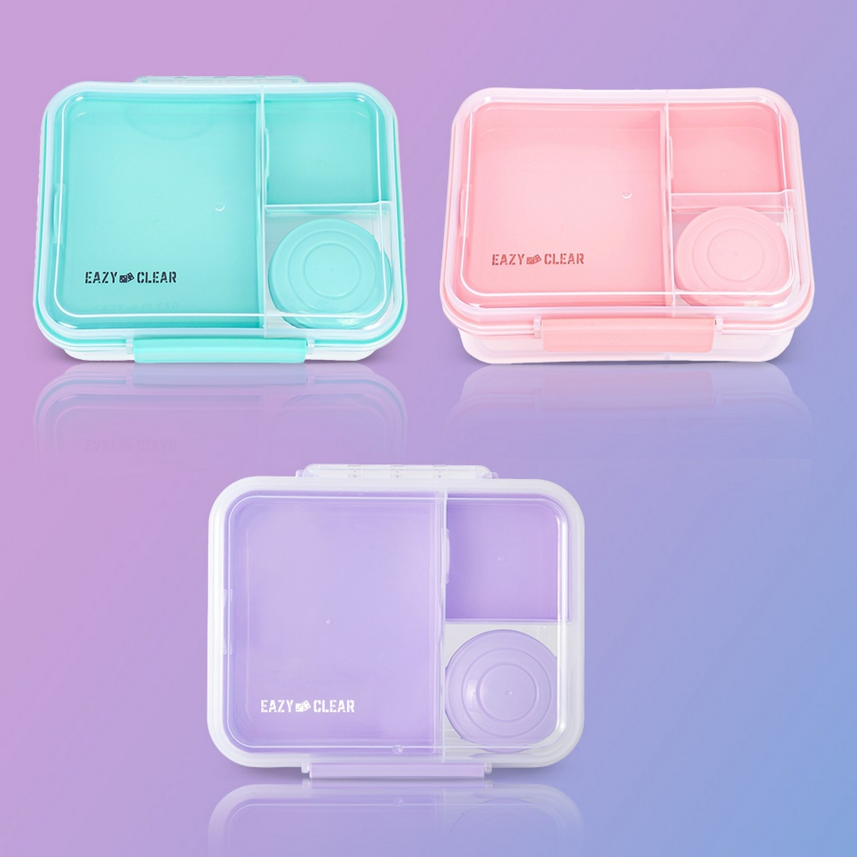Eazy Kids 1650ml 3/4/5 Compartment Convertible Bento LunchBox with 150ml Gravy Bowl