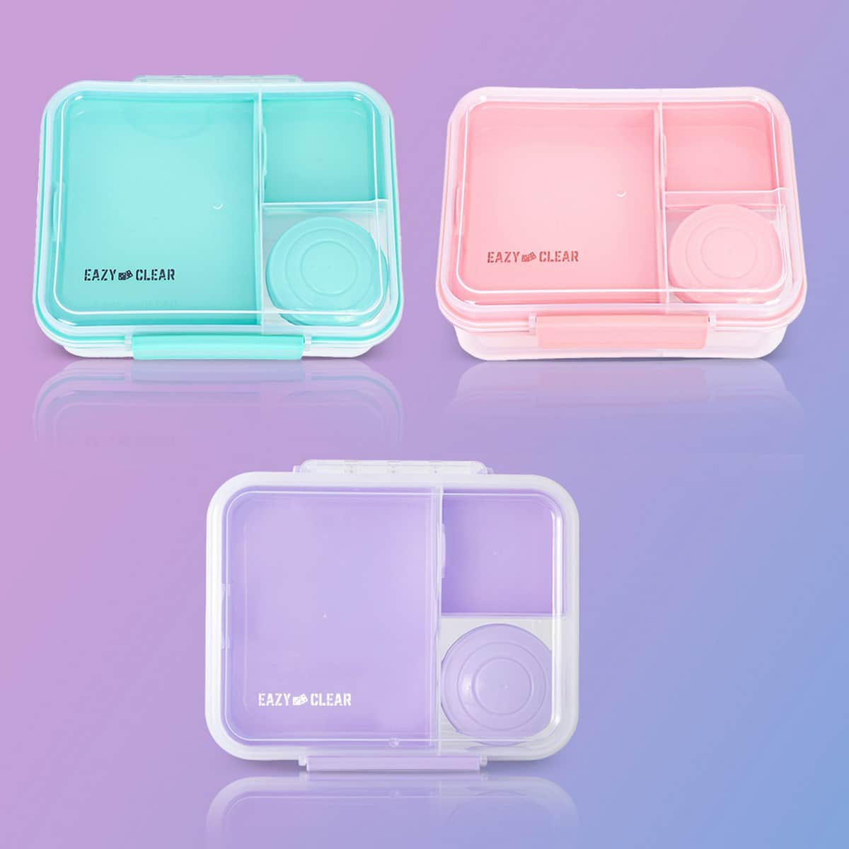 Eazy Kids 1650ml 3/4/5 Compartment Convertible Bento LunchBox with 150ml Gravy Bowl