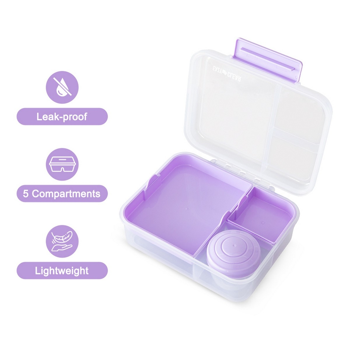 Eazy Kids 1650ml 3/4/5 Compartment Convertible Bento LunchBox with 150ml Gravy Bowl