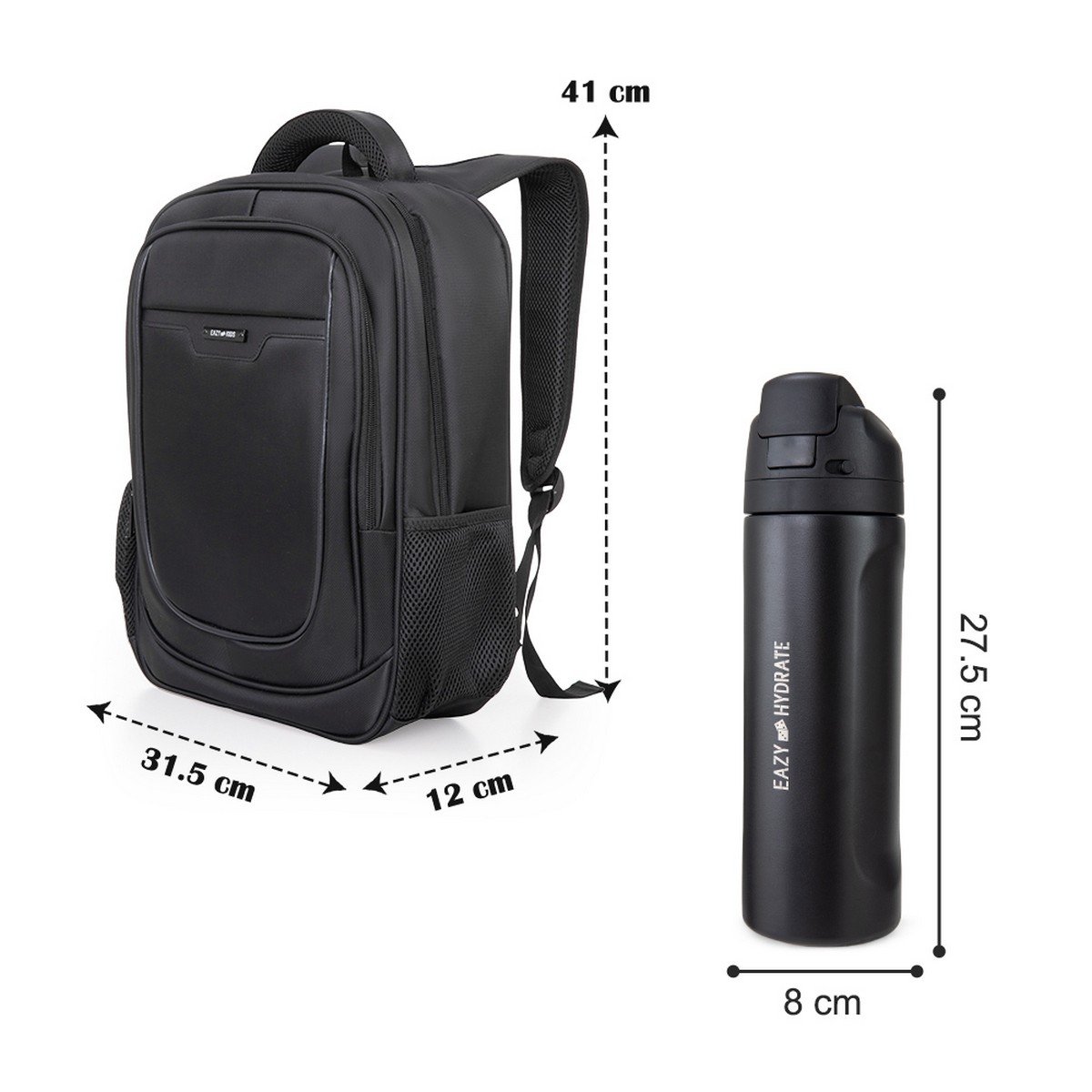 Eazy Kids 16” Backpack with Laptop Sleeve & 710ml Stainless Steel Water Bottle