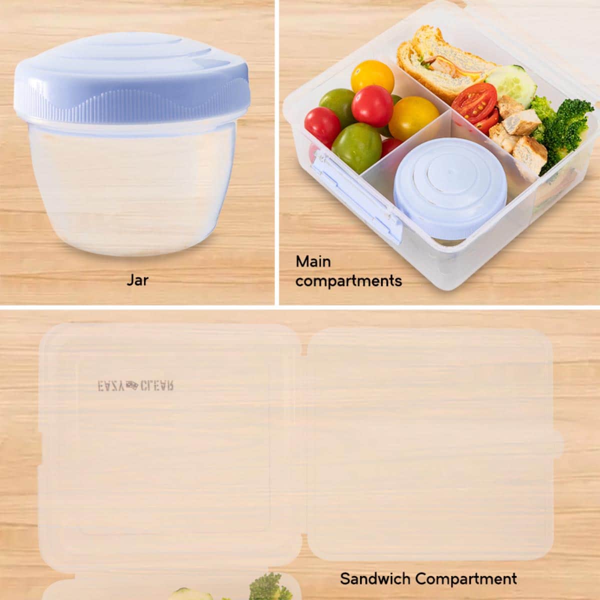 Eazy Kids 1780ml All in One Lunch & Sandwich Box with Food Jar
