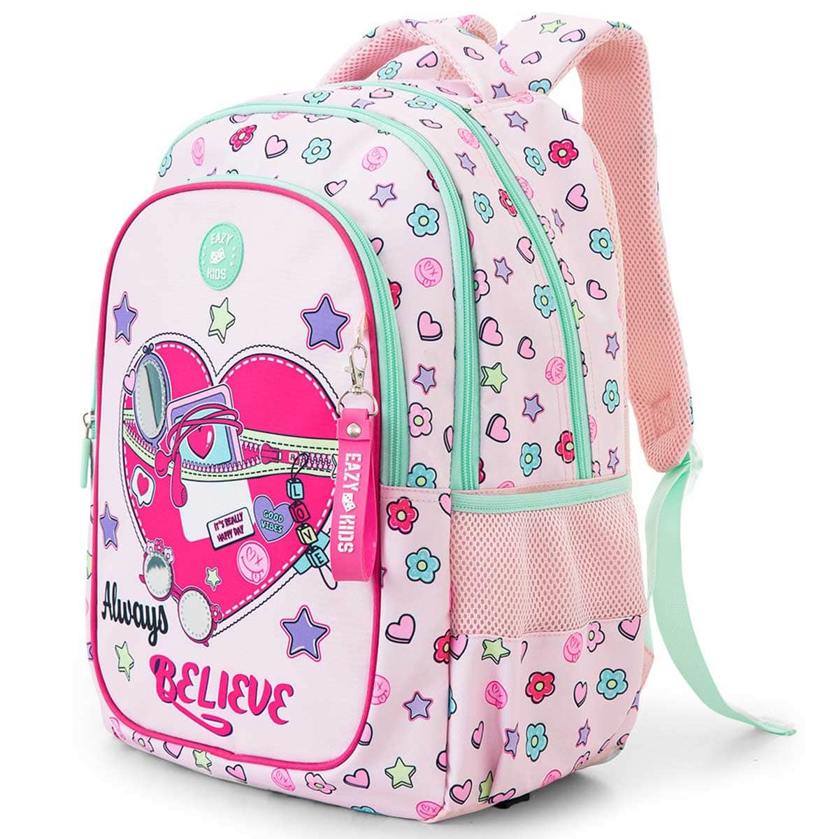 Eazy Kids 17” Always Believe Backpack with Laptop Compartment & Lunch Bag with Pencil Case