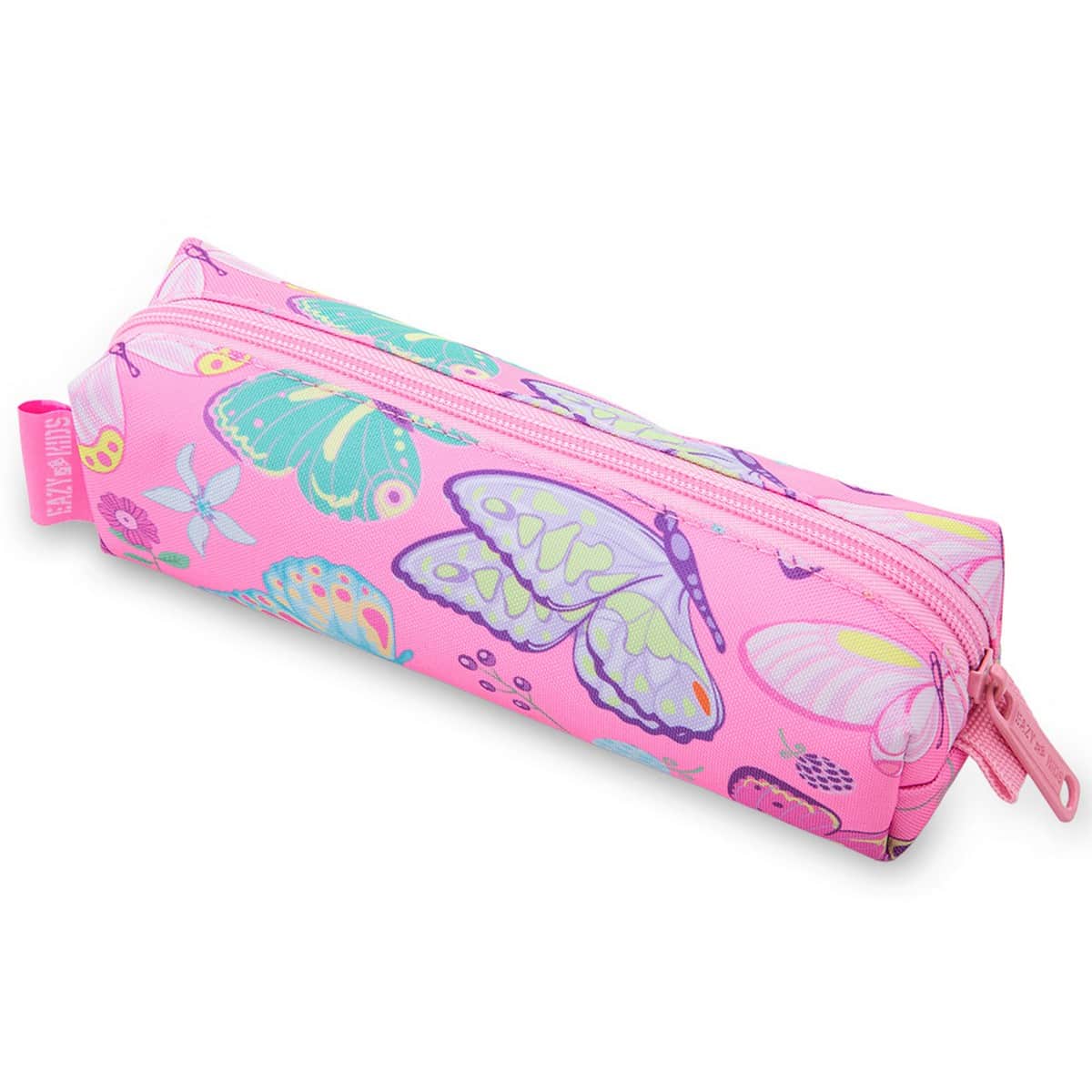 Eazy Kids 17” Butterfly Pink Trolley School Backpack with Glitter Stainless Steel Water Bottle