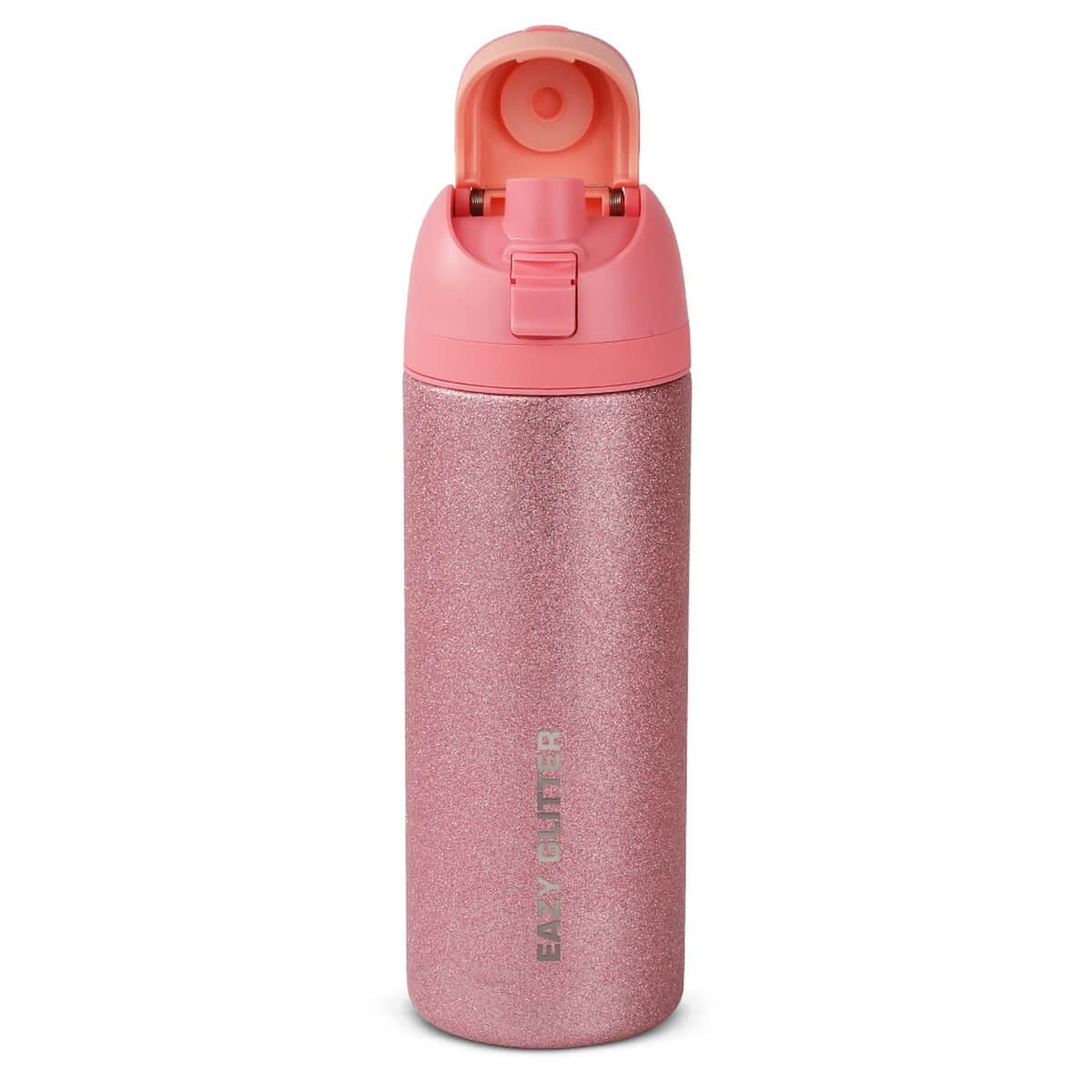 Eazy Kids 17” Butterfly Pink Trolley School Backpack with Glitter Stainless Steel Water Bottle
