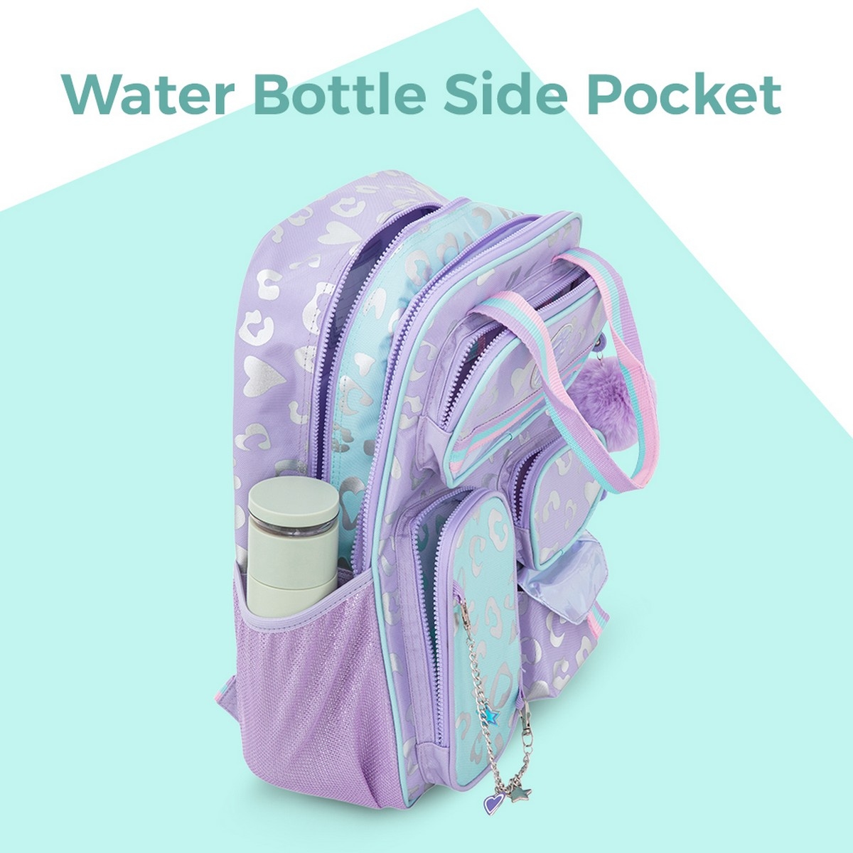 Eazy Kids 17” School Backpack & Tritan Water Bottle with Jumbo Bento Lunch Box