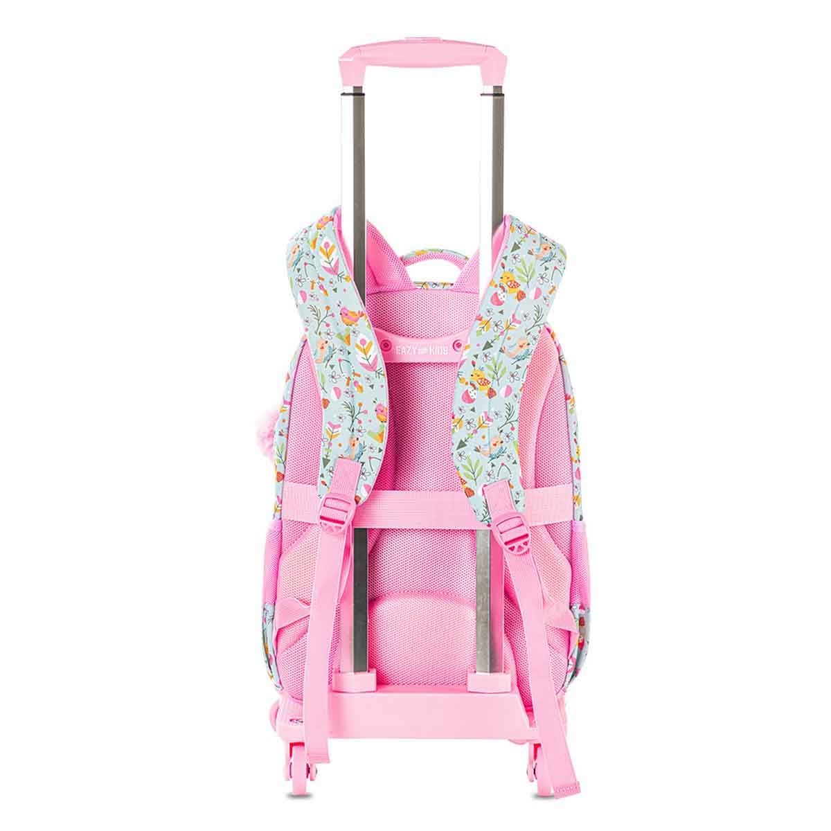 Eazy Kids 17" Love 3-in-1 School Bag with 4 Wheel Trolley & Pencil Pouch