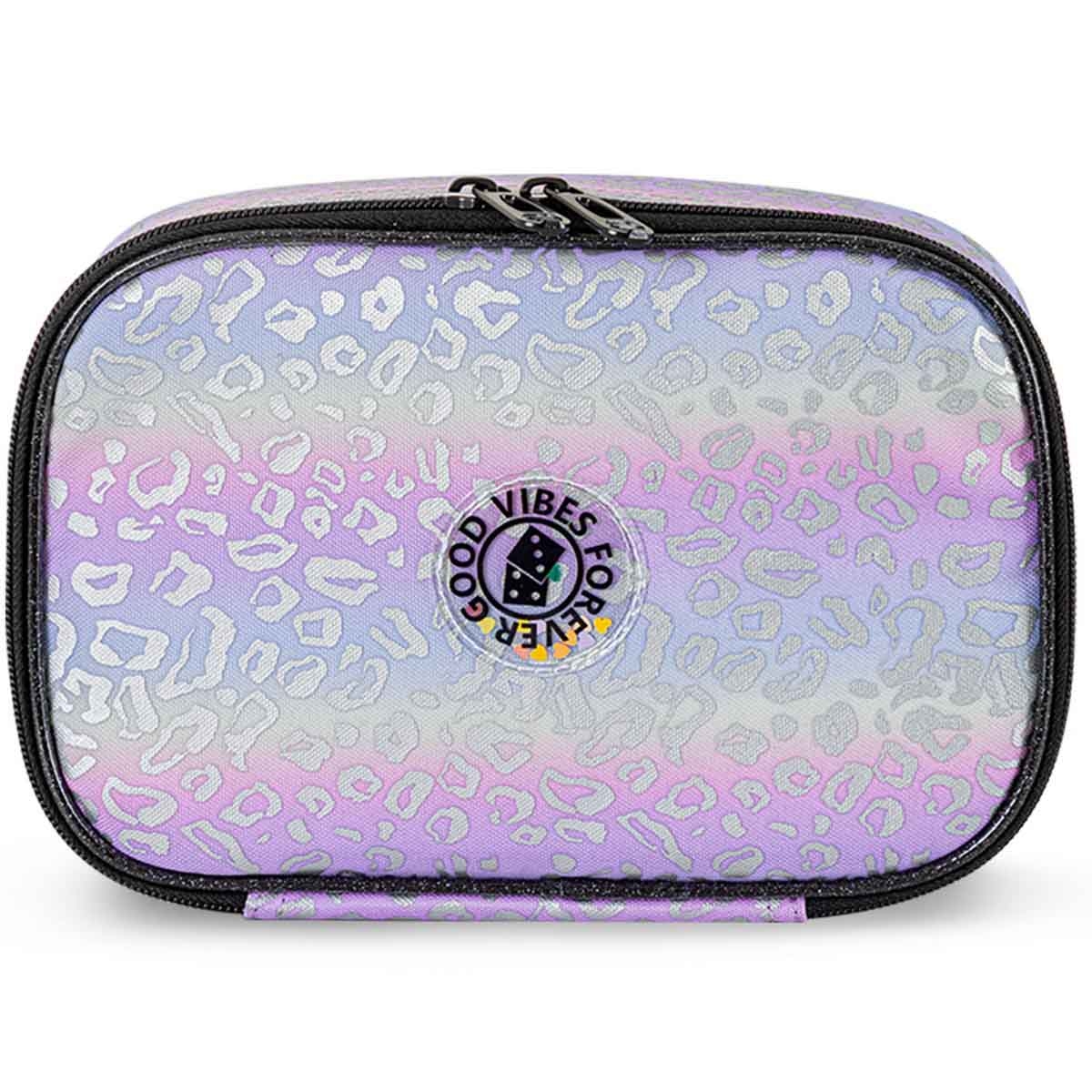 إيزي كيدز حقيبة مدرسية 3 في 1 مقاس 17 إنش بتصميم غود فايبس مع حقيبة غداء ومقلمة