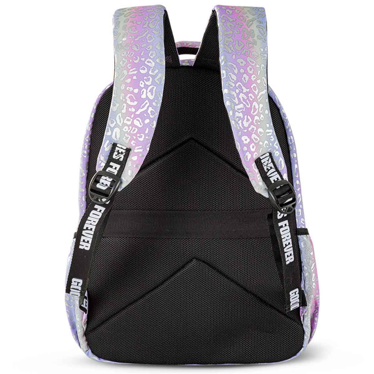 إيزي كيدز حقيبة مدرسية 3 في 1 مقاس 17 إنش بتصميم غود فايبس مع حقيبة غداء ومقلمة