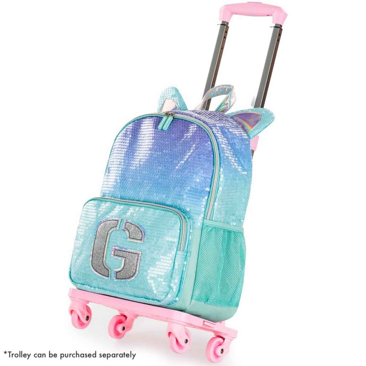 إيزي كيدز حقيبة ظهر 3 في 1 مقاس 17 إنش بتصميم جيرل غليتر مع حقيبة غداء ومقلمة