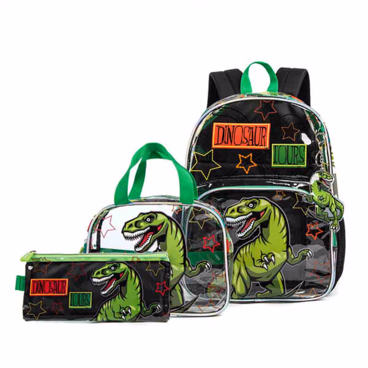 Eazy Kids 17" Dinosaur 3-in-1 School Bag with Lunch Bag & Pencil Case Combo