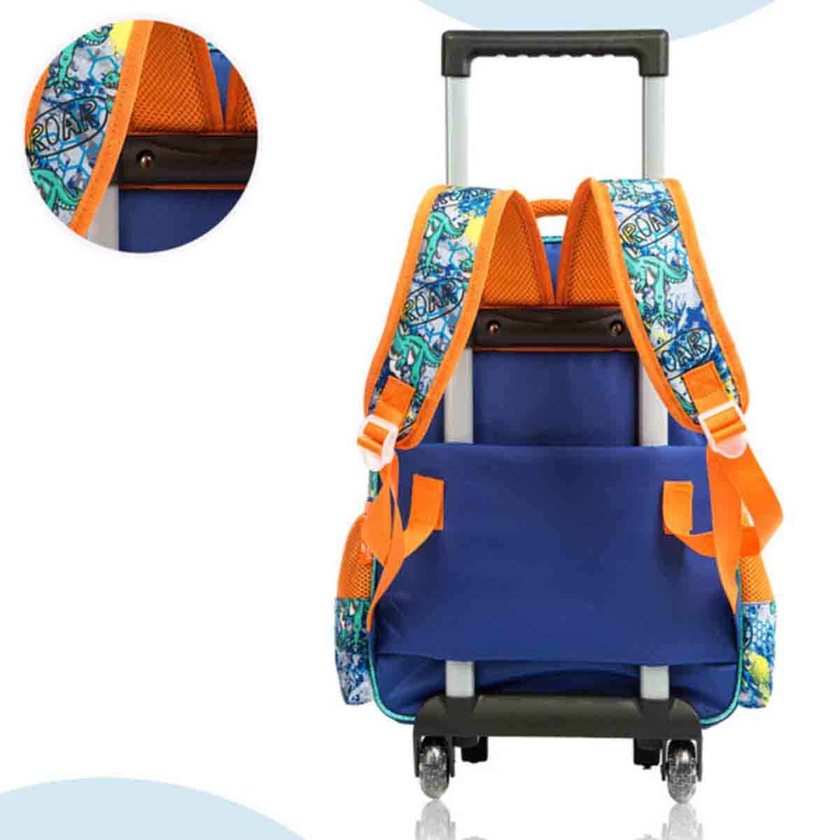 إيزي كيدز مجموعة 3 في 1 حقيبة مدرسية 17 إنش بعجلات بتصميم ديناصور مع حقيبة غداء وحقيبة أقلام