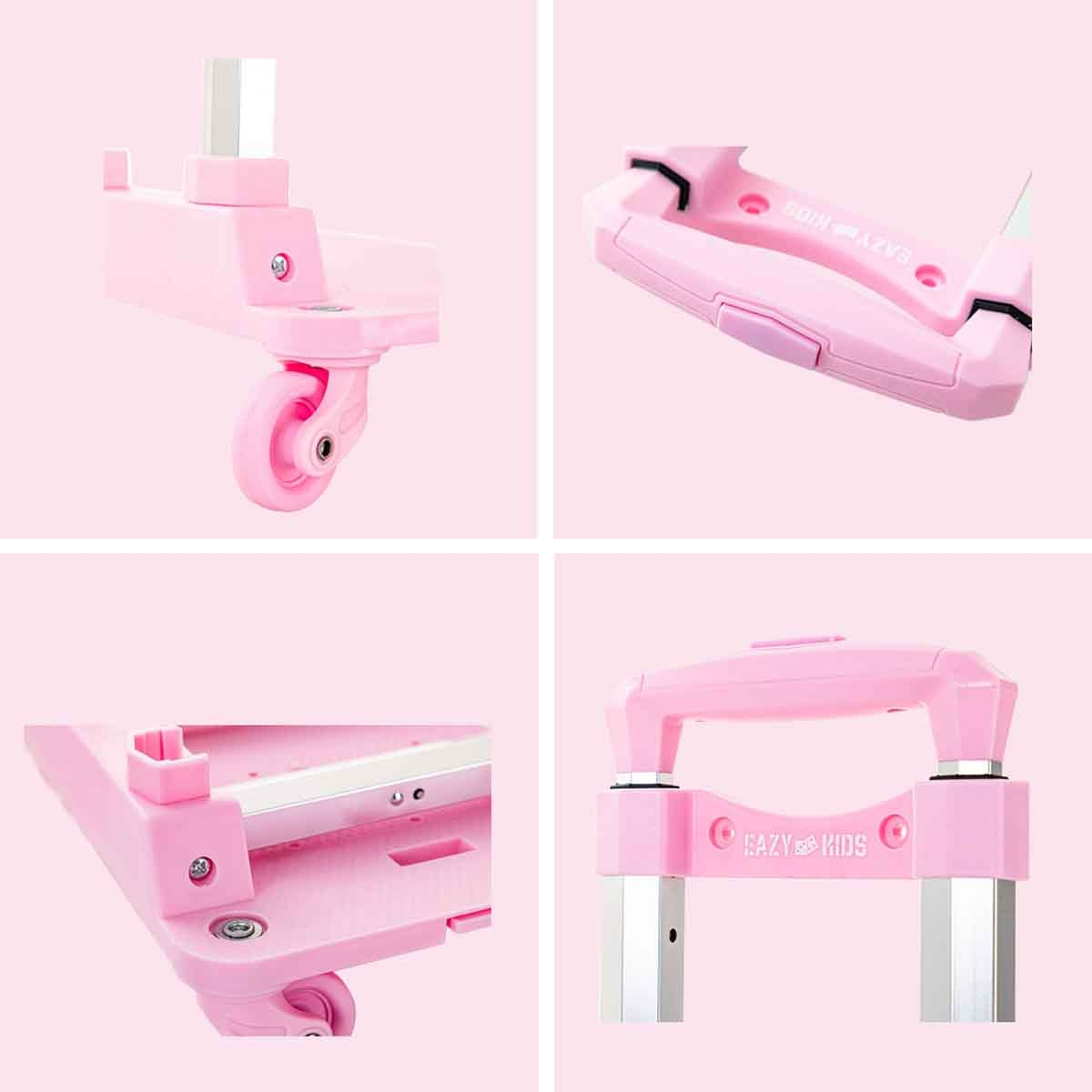 Eazy Kids 17" Girl Glitter 4-in-1 Backpack with 4 Wheel Trolley, Lunch Bag & Pencil Case