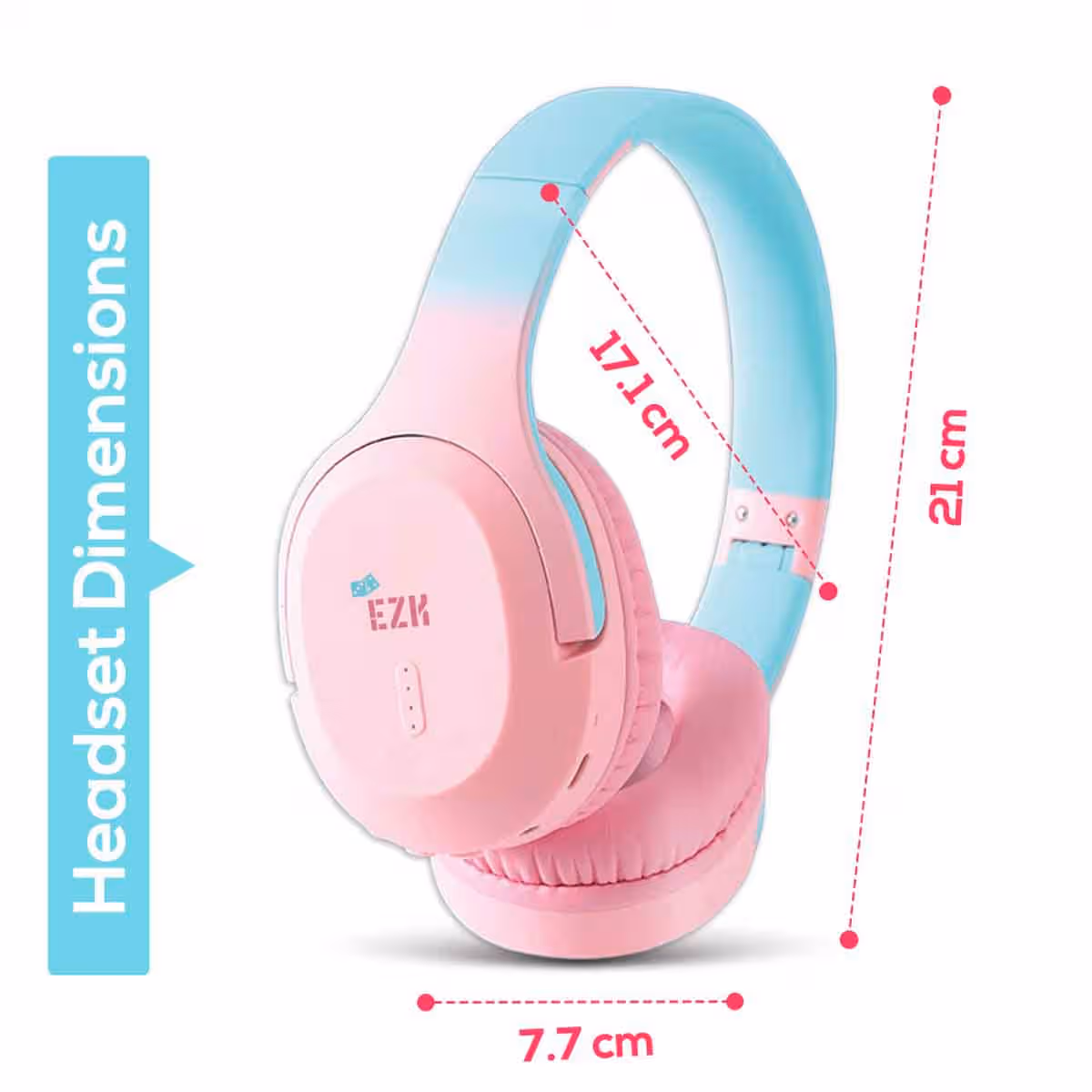 Eazy Kids 17" Girl Glitter 4-in-1 Backpack with BT Headset, Lunch Bag & Pencil Case