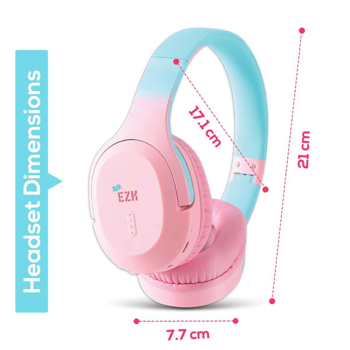 Eazy Kids 17" Girl Glitter 4-in-1 Backpack with BT Headset, Lunch Bag & Pencil Case