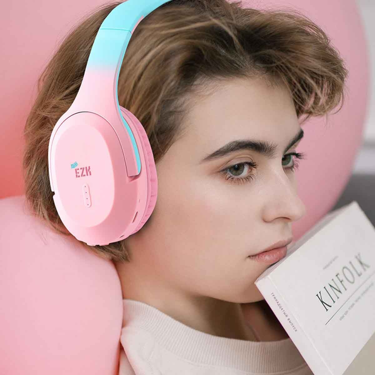 Eazy Kids 17" Girl Glitter 4-in-1 Backpack with BT Headset, Lunch Bag & Pencil Case