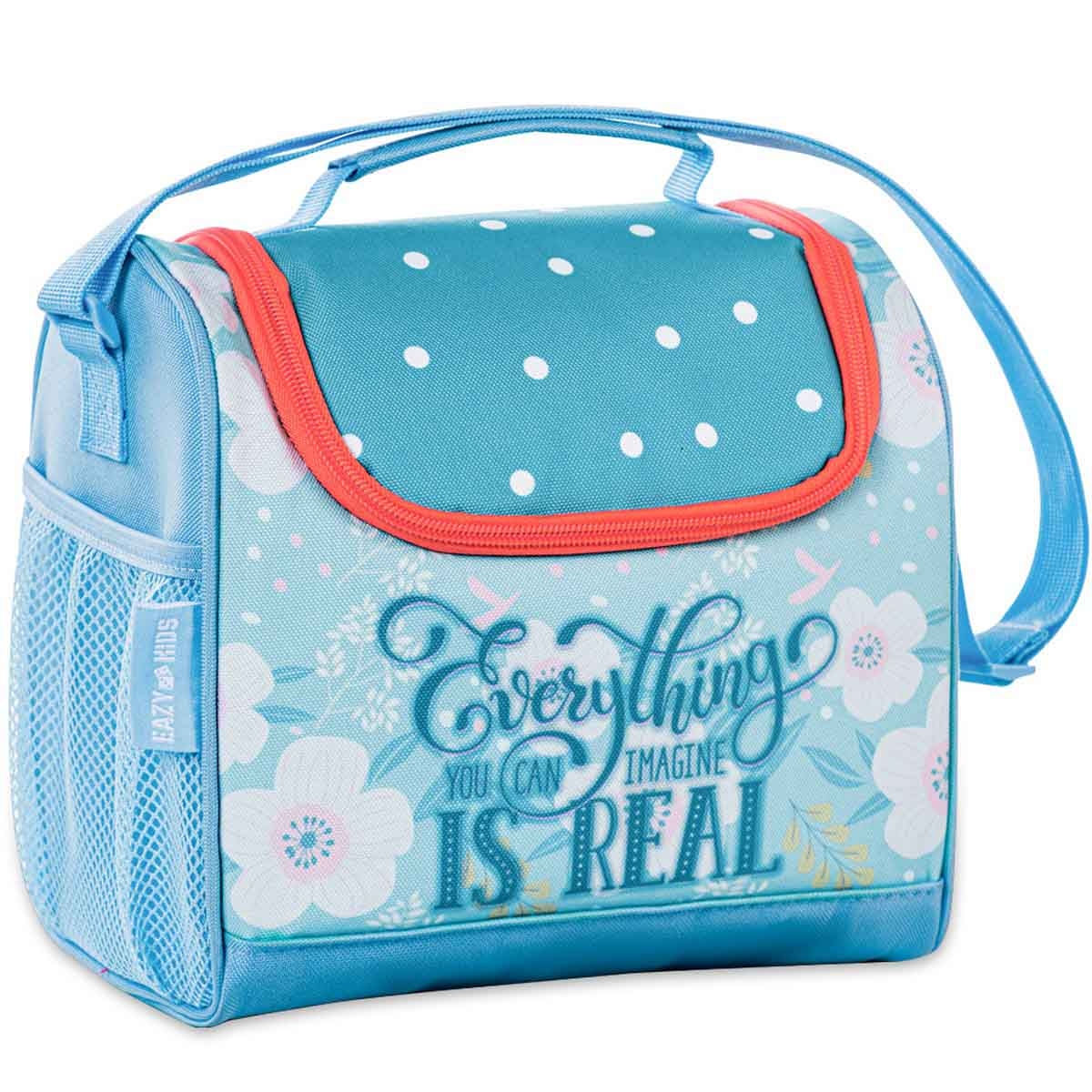 إيزي كيدز طقم مدرسي فلورا إديشن 4 عجلات مقاس 18 إنش مع حقيبة غداء ومقلمة