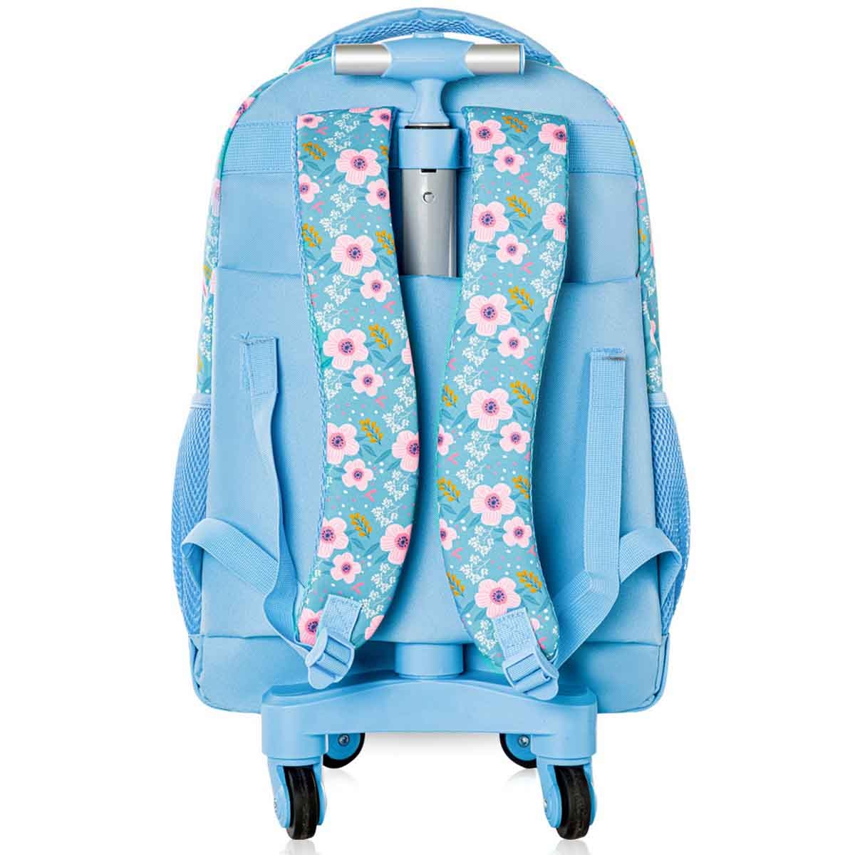 إيزي كيدز طقم مدرسي فلورا إديشن 4 عجلات مقاس 18 إنش مع حقيبة غداء ومقلمة