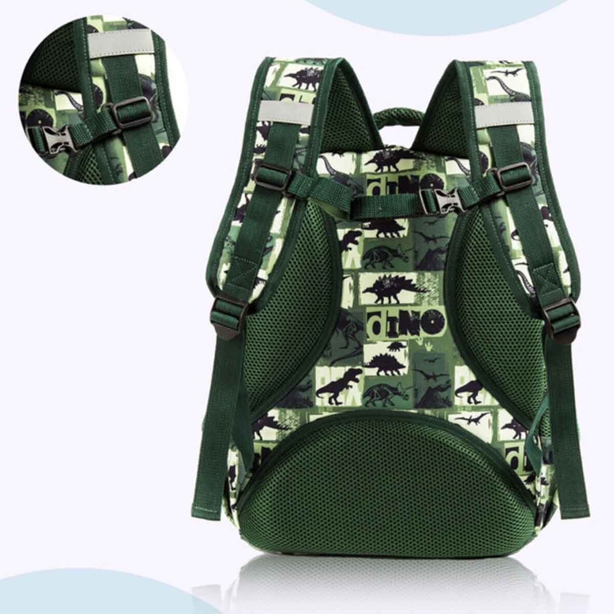 إيزي كيدز مجموعة 3 في 1 حقيبة مدرسية 18 إنش بتصميم ديناصور مع حقيبة غداء وحقيبة أقلام