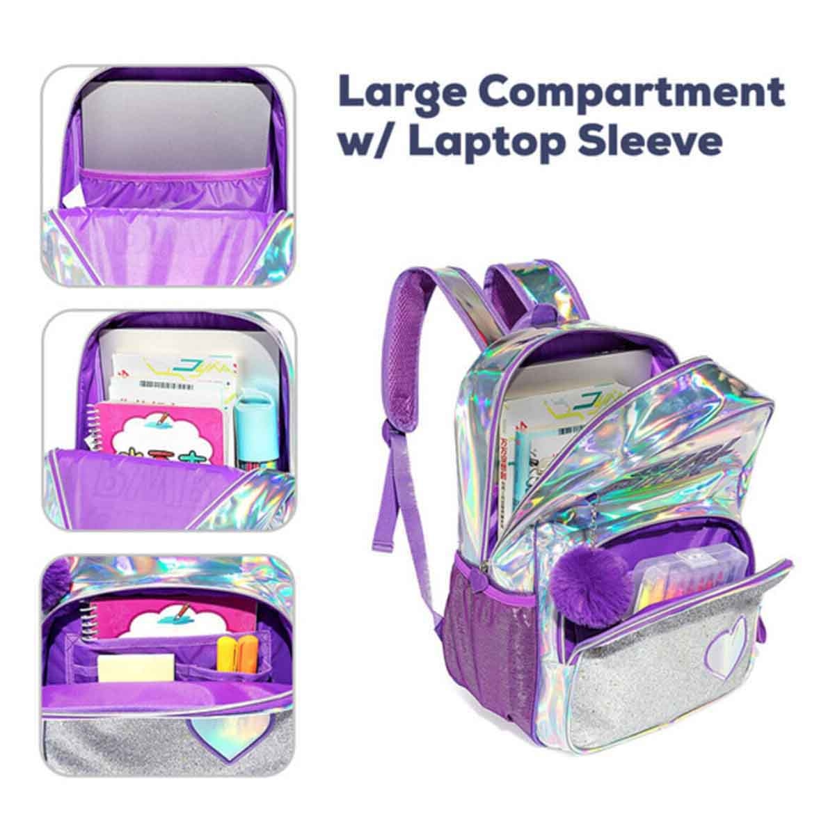 Eazy Kids 18" Girl Power 3-in-1 School Bag, Lunch Bag & Pencil Case Combo