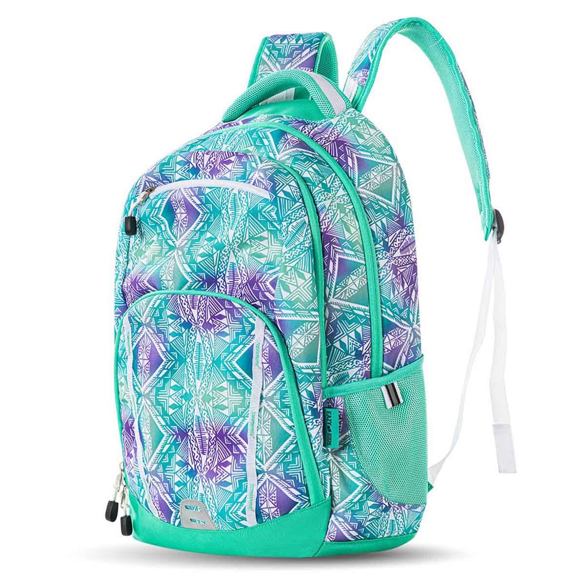 Eazy Kids 18" Geometrical School Bag with 4 Wheel Trolley