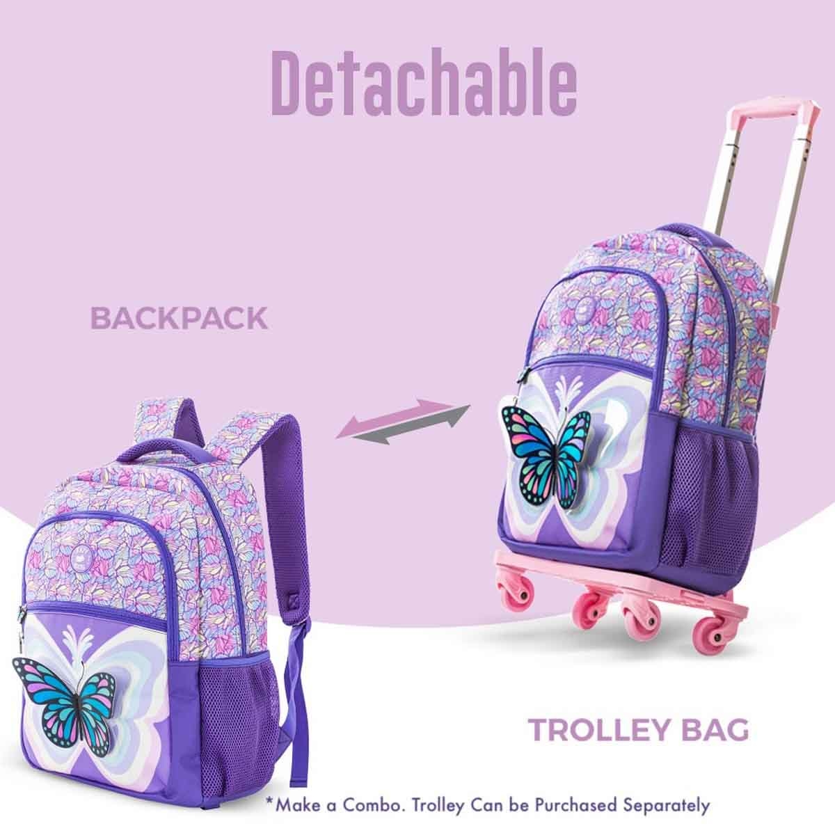 Eazy Kids 18" 3D Butterfly 3-in-1 Backpack with Lunch Bag & Pencil Case