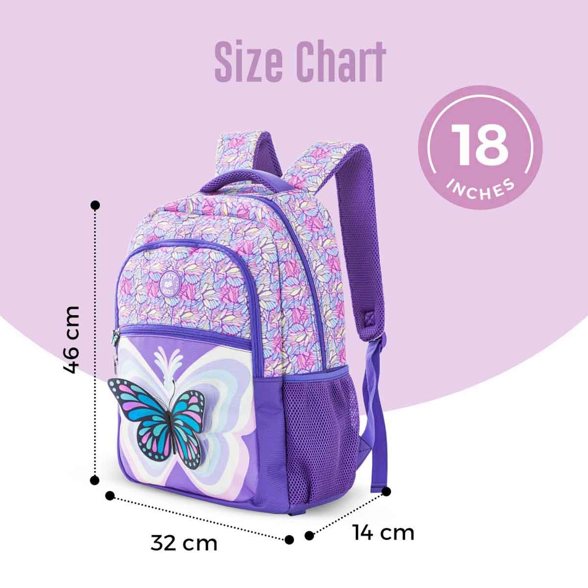 Eazy Kids 18" 3D Butterfly 3-in-1 Backpack with Lunch Bag & Pencil Case