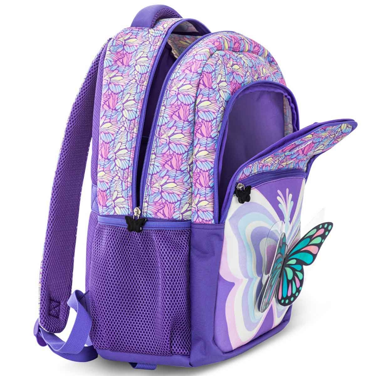 Eazy Kids 18" 3D Butterfly 3-in-1 Backpack with Lunch Bag & Pencil Case