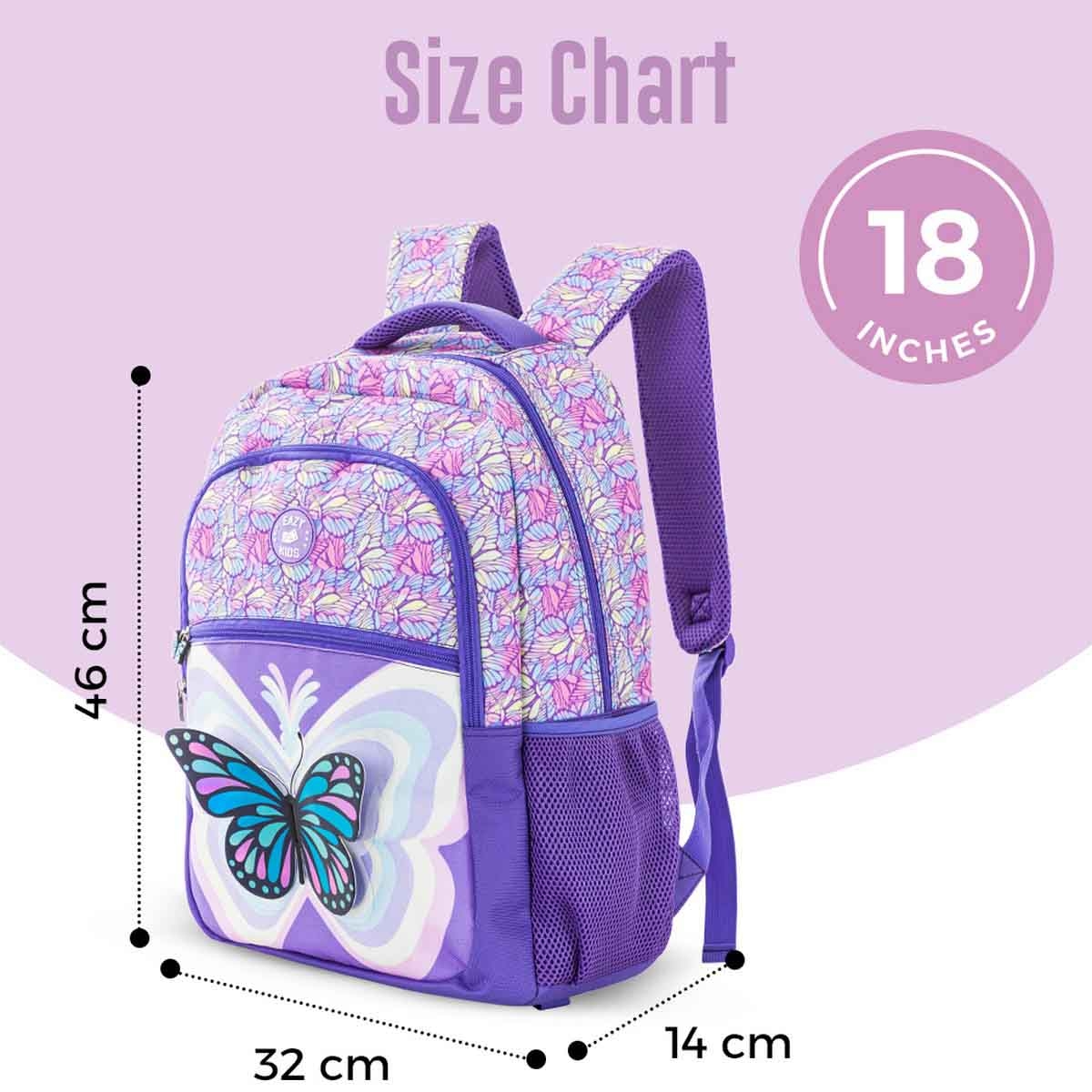 Eazy Kids 18" 3D Butterfly 3-in-1 Backpack with Lunch Bag & Pencil Case