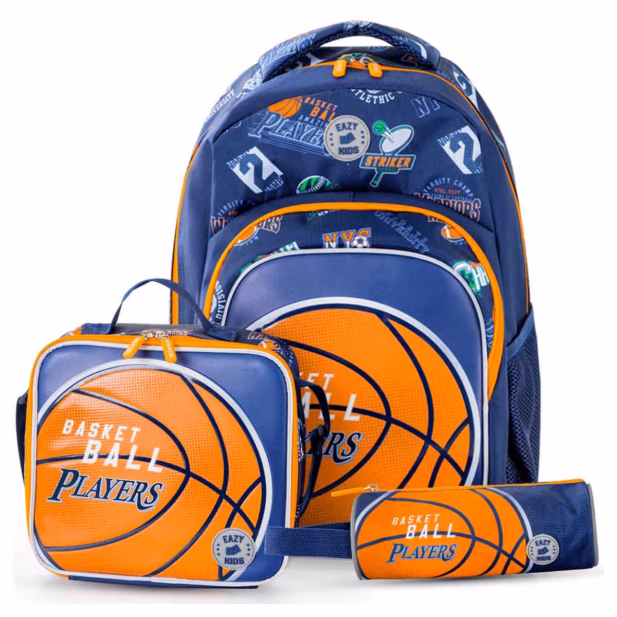 Eazy Kids 18" Basket Ball 3-in-1 Backpack with Lunch Bag & Pencil Case