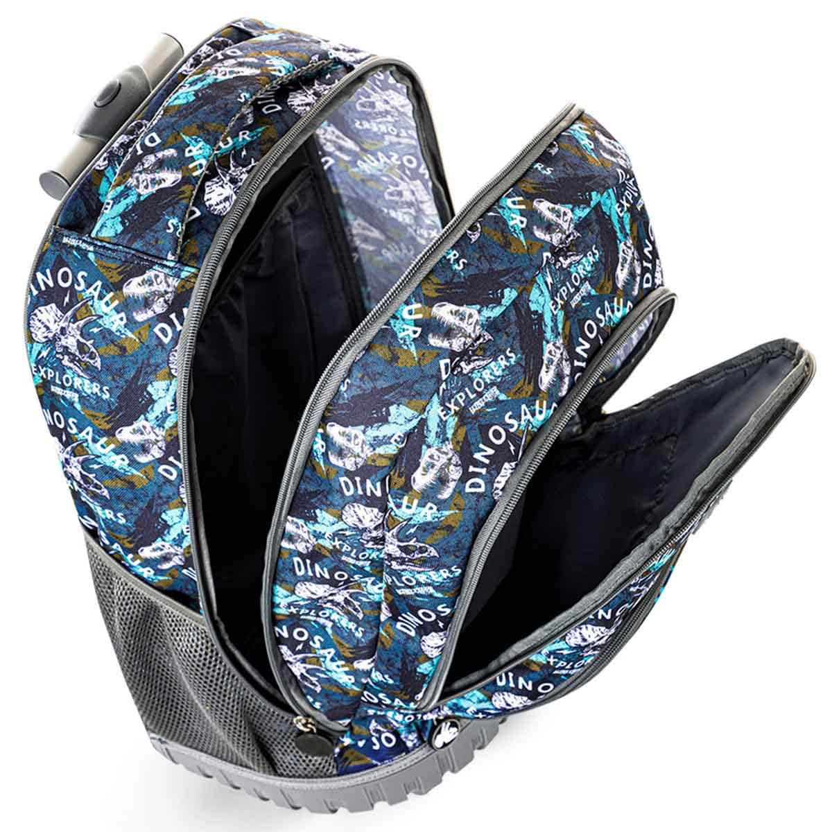 Eazy Kids 18" T-Rex 3-in-1 Trolley Backpack with Lunch Bag & Pencil Case