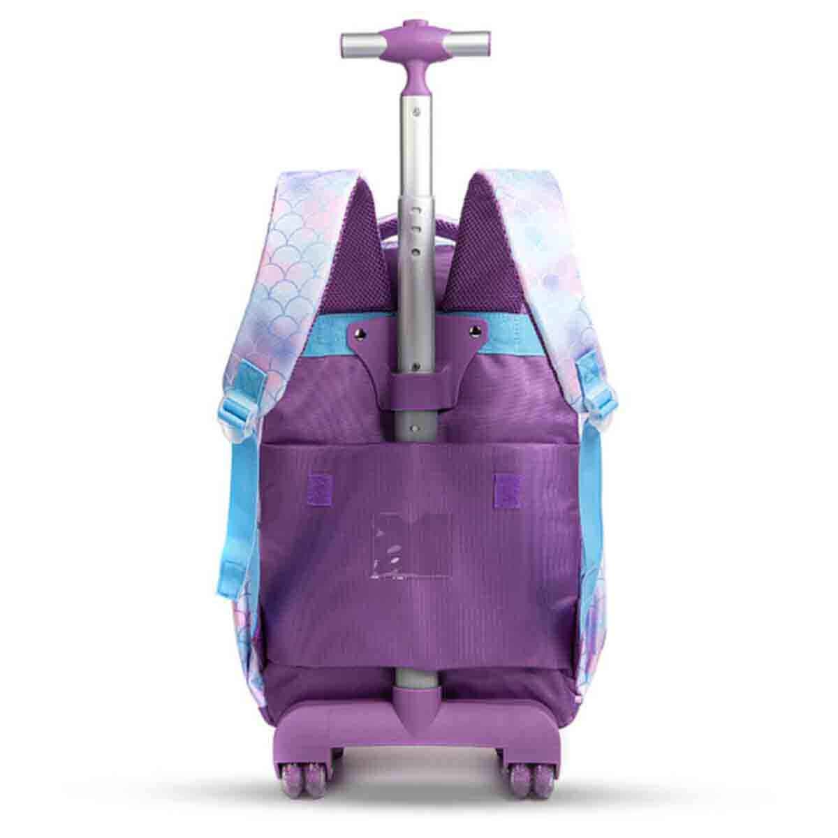 Eazy Kids 18" Mermaid 3-in-1 Trolley School Bag with Lunch Bag & Pencil Case Combo