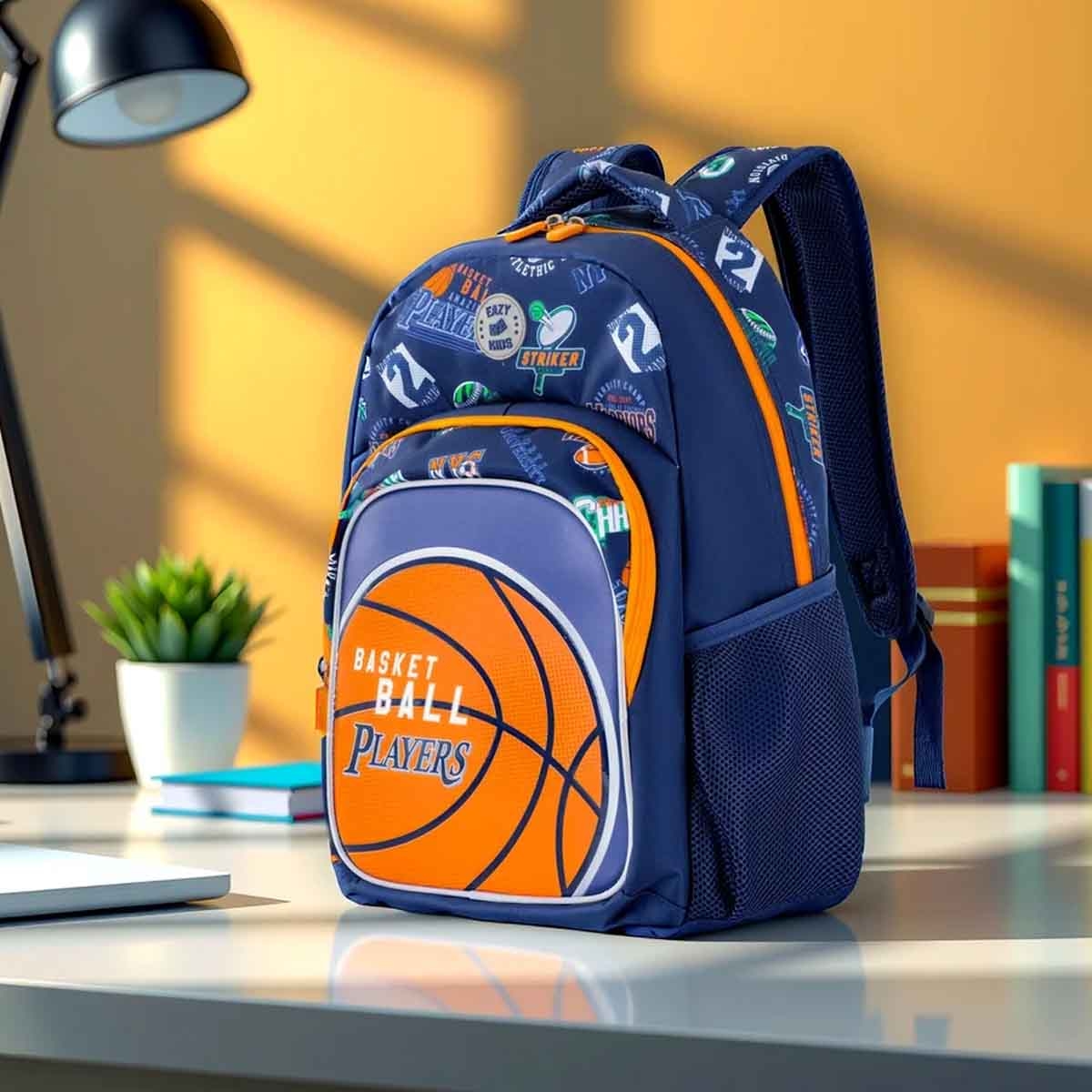 Eazy Kids 18" Basketball 4-in-1 Backpack with 4 Wheel Trolley, Lunch Bag & Pencil Case
