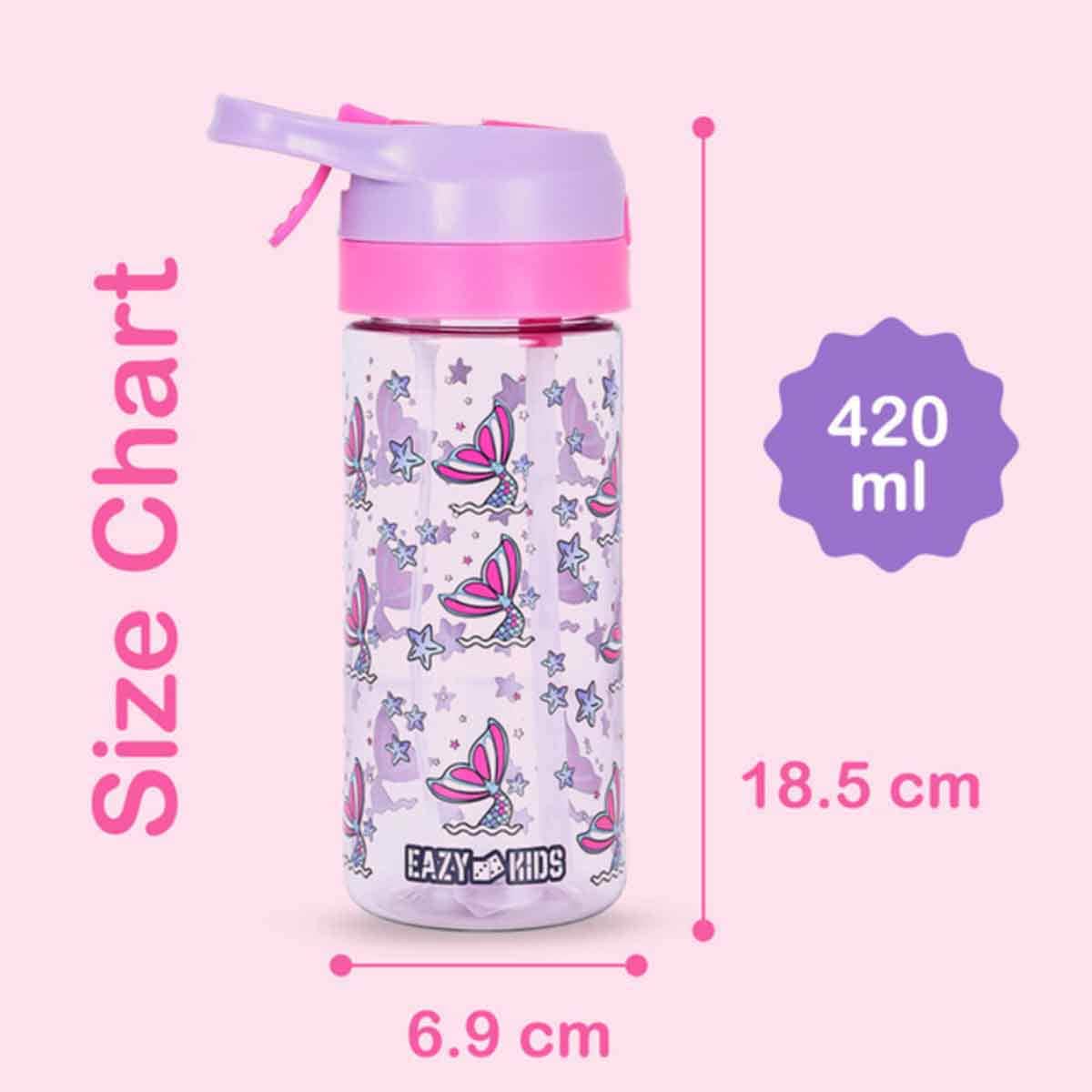 Eazy Kids 18" Mermaid 4-in-1 Trolley School Bag with Tritan 420ml Water Bottle, Lunch Bag & Pencil Case Combo