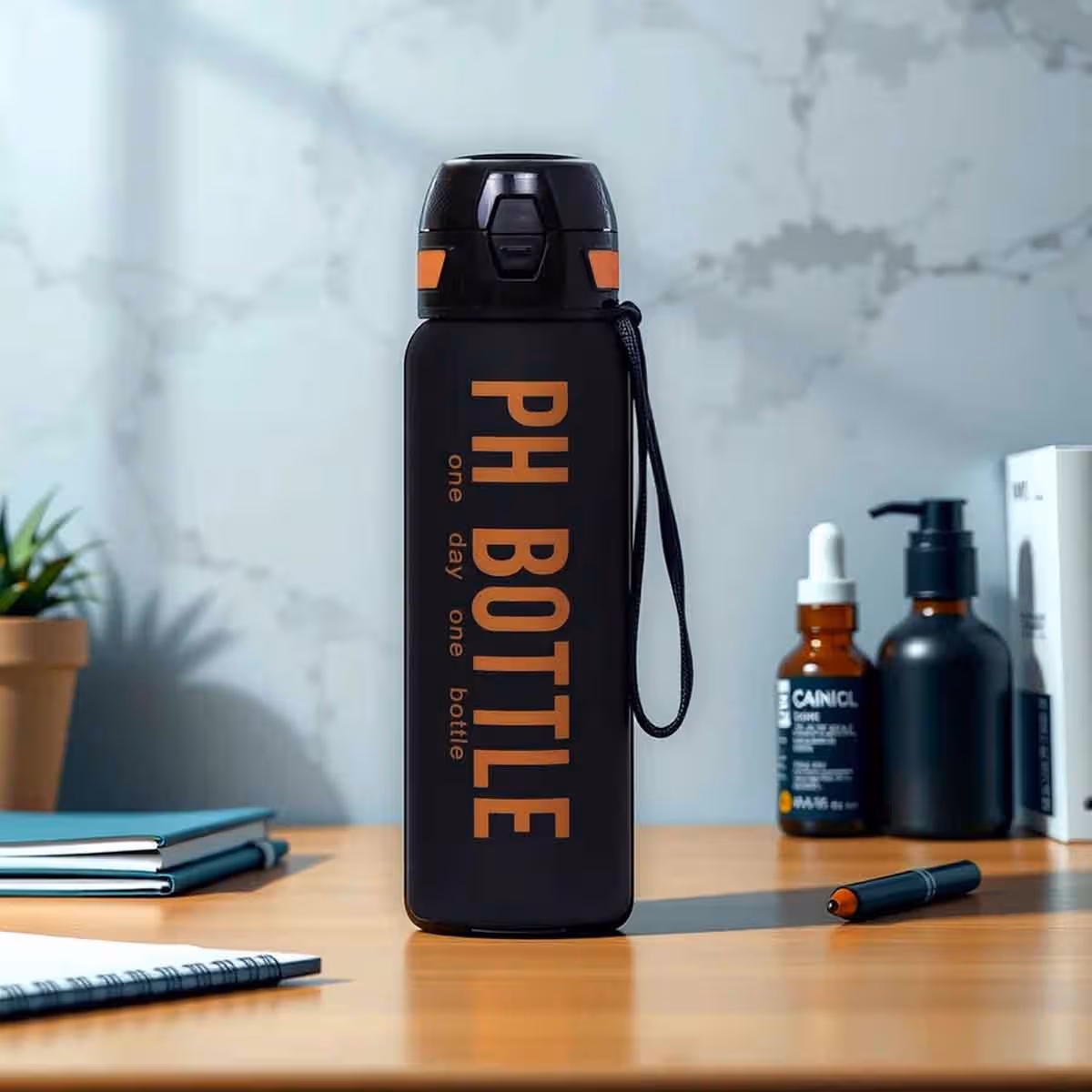 Eazy Kids 1L Black Water Bottle Unisex, 3-4 Years