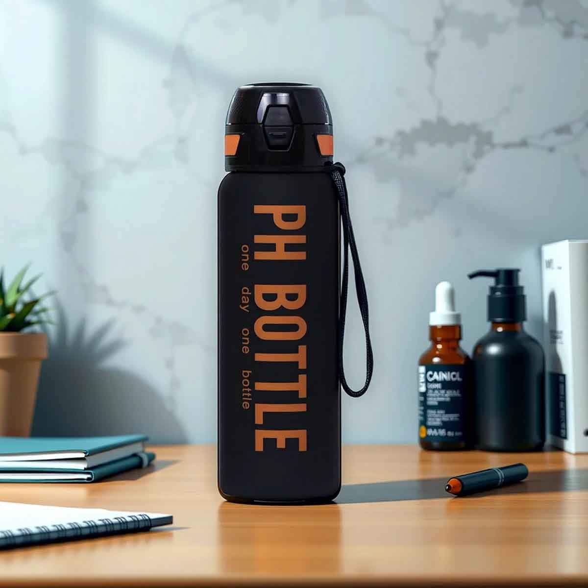 Eazy Kids 1L Black Water Bottle Unisex, 3-4 Years