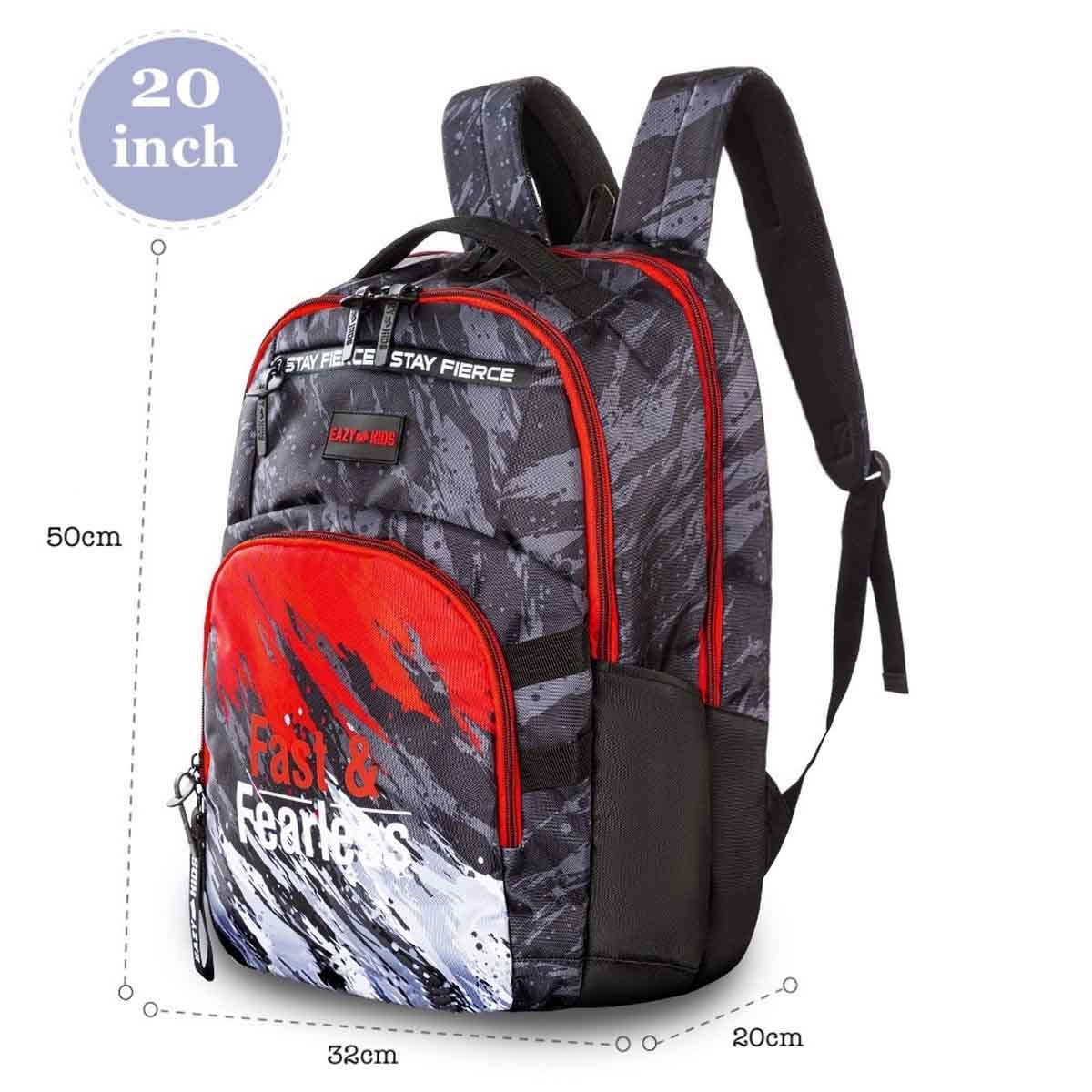 إيزي كيدز حقيبة مدرسية مقاس 20 إنش بتصميم فاست آند فيرلس مع عربة 4 عجلات وقسم للابتوب