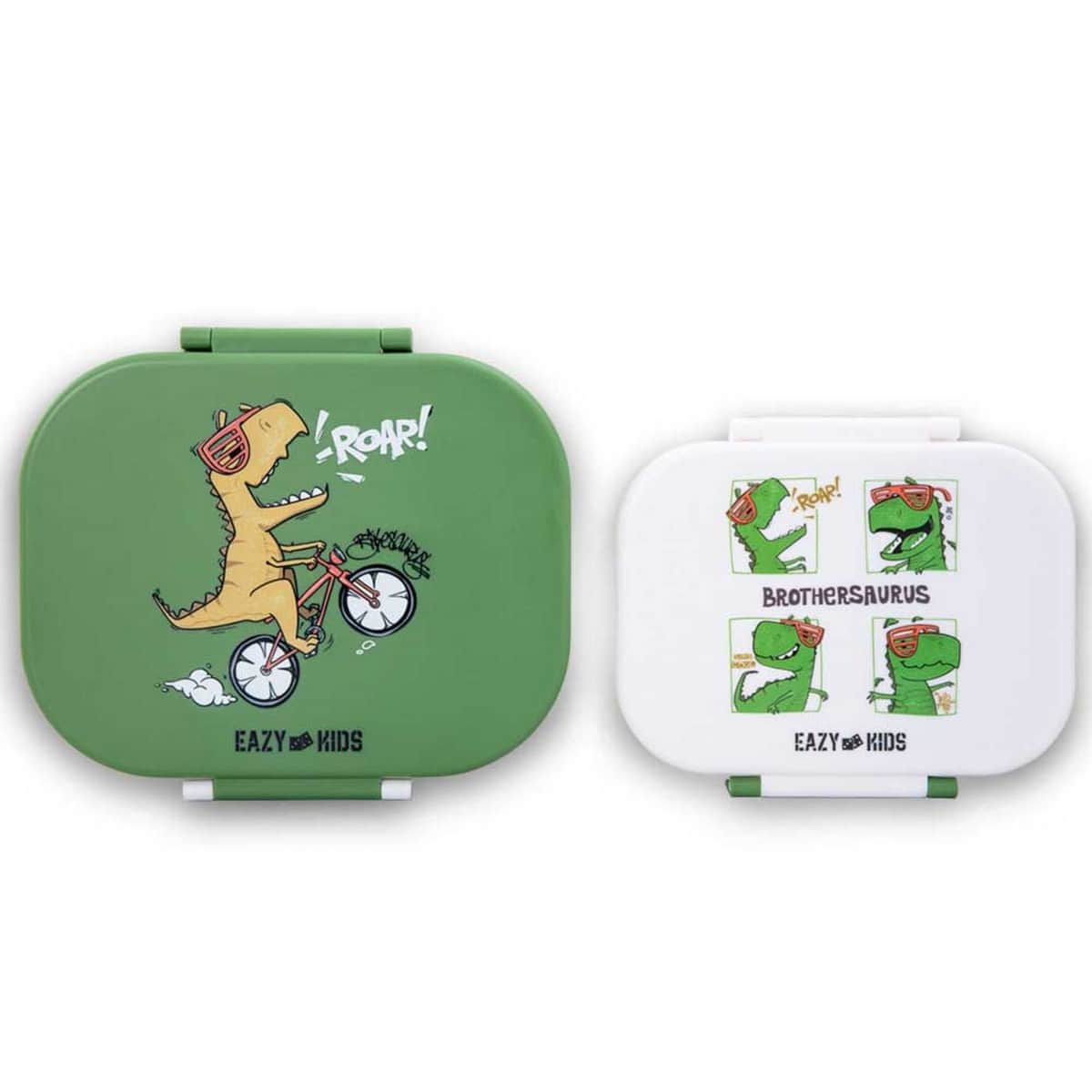 Eazy Kids 2-Piece 1200ml + 760ml Dino Green Bento Lunch Box Set