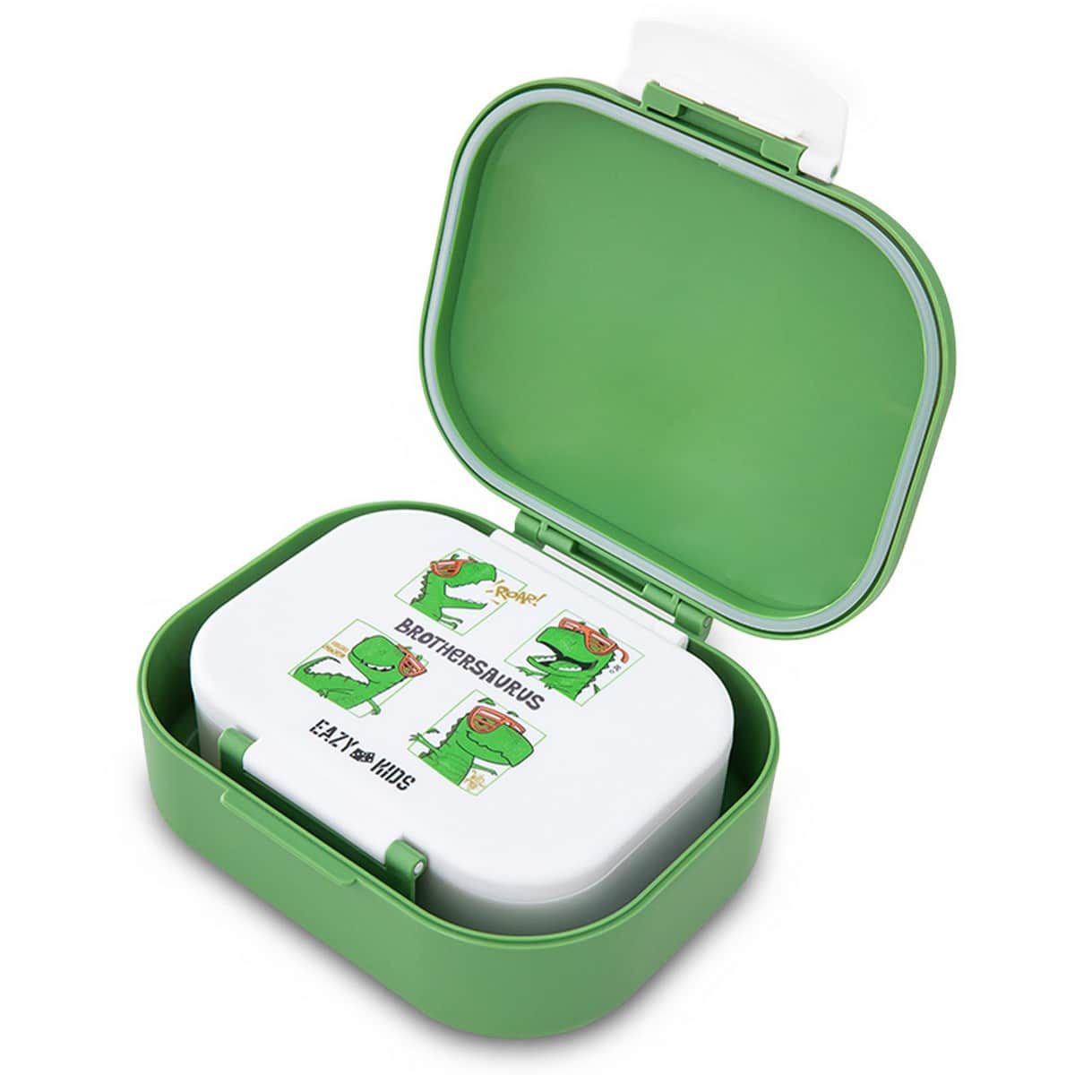 Eazy Kids 2-Piece 1200ml + 760ml Dino Green Bento Lunch Box Set