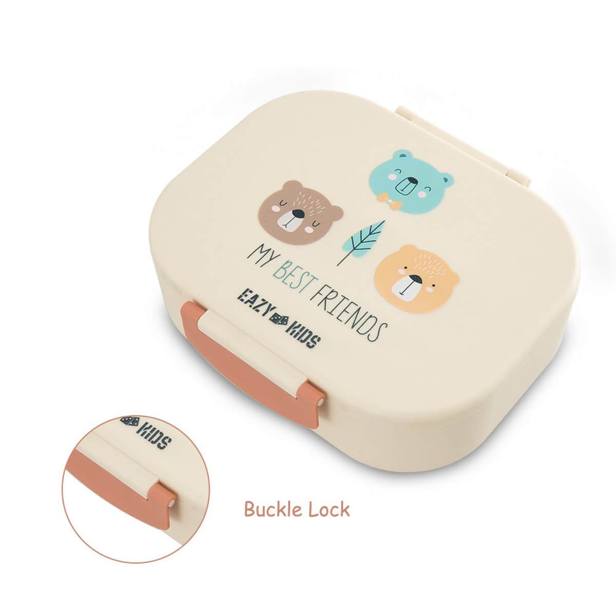 Eazy Kids 2-Piece 1200ml + 760ml Friend Ivory Bento Lunch Box Set