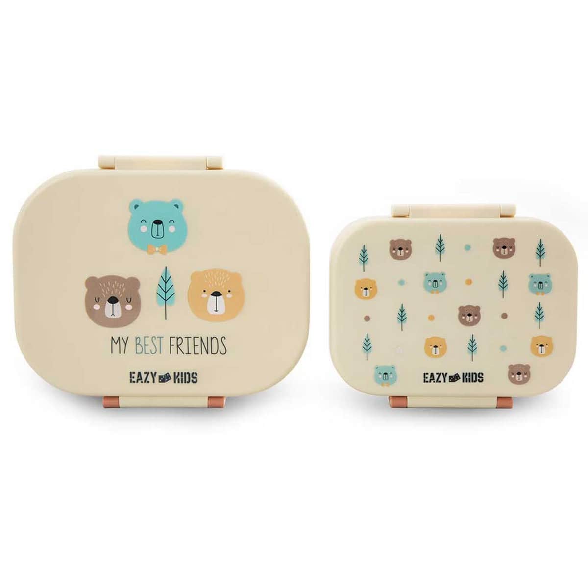 Eazy Kids 2-Piece 1200ml + 760ml Friend Ivory Bento Lunch Box Set